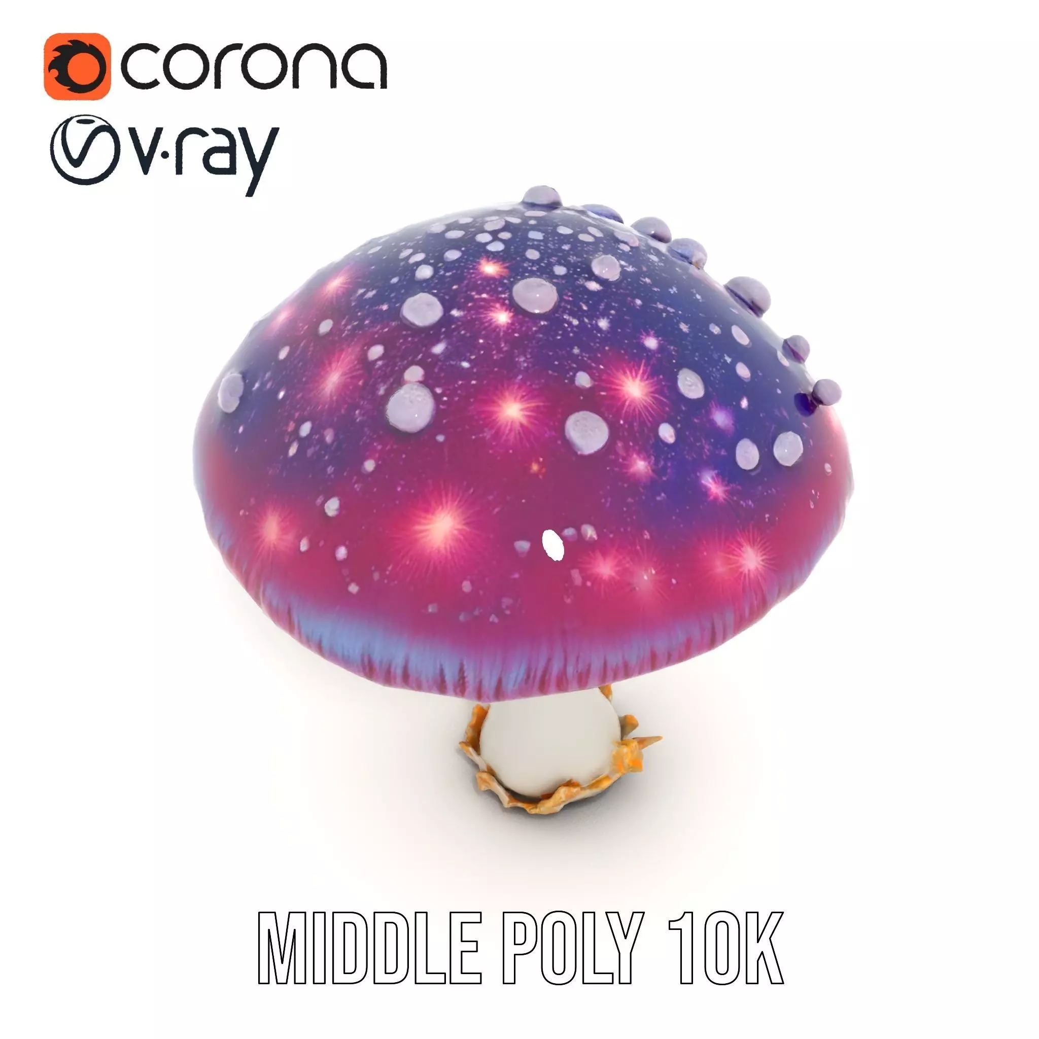 Galaxy Mushroom model pack Low-poly 3D model_7