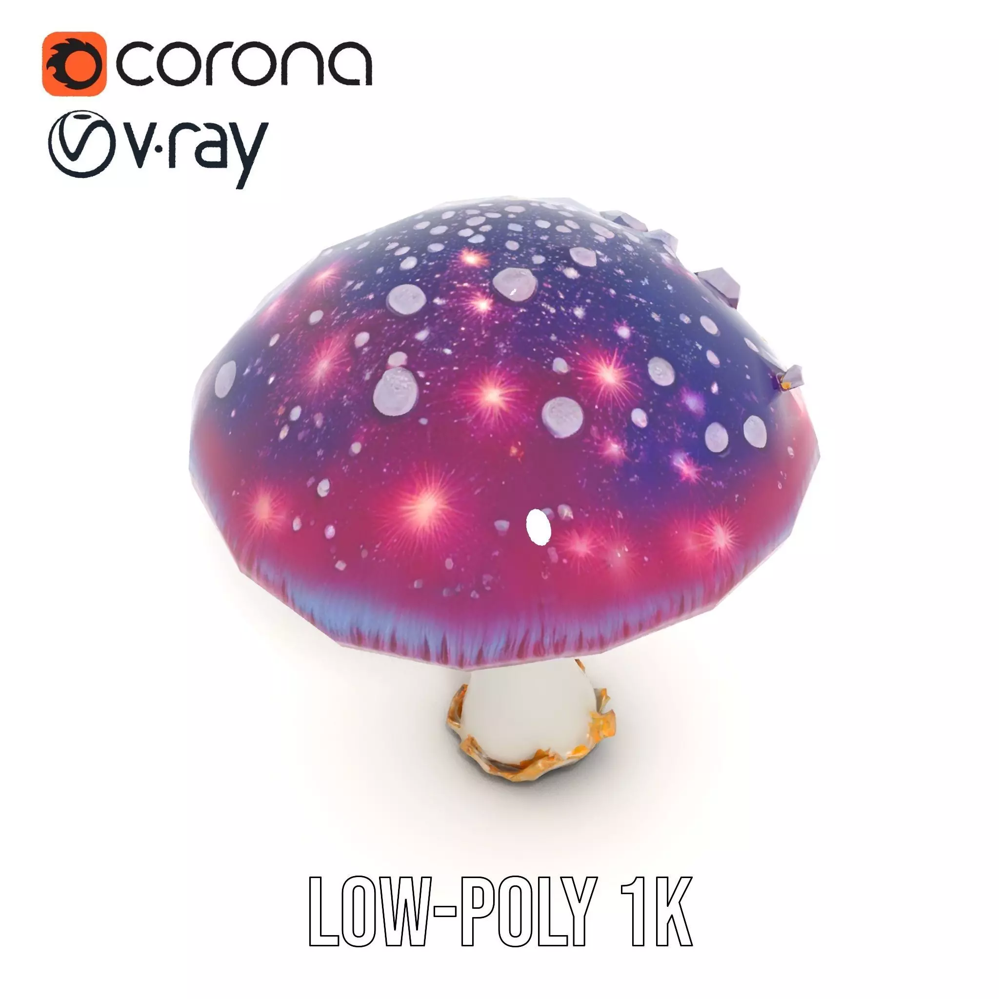 Galaxy Mushroom model pack Low-poly 3D model_9