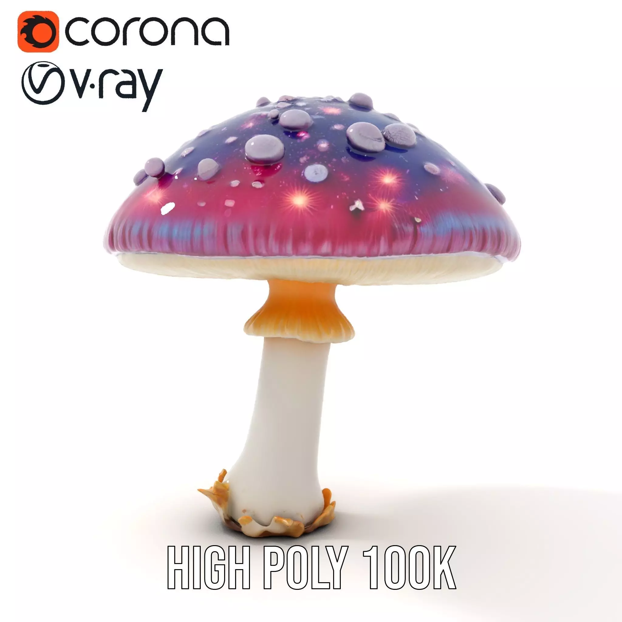 Galaxy Mushroom model pack Low-poly 3D model_21