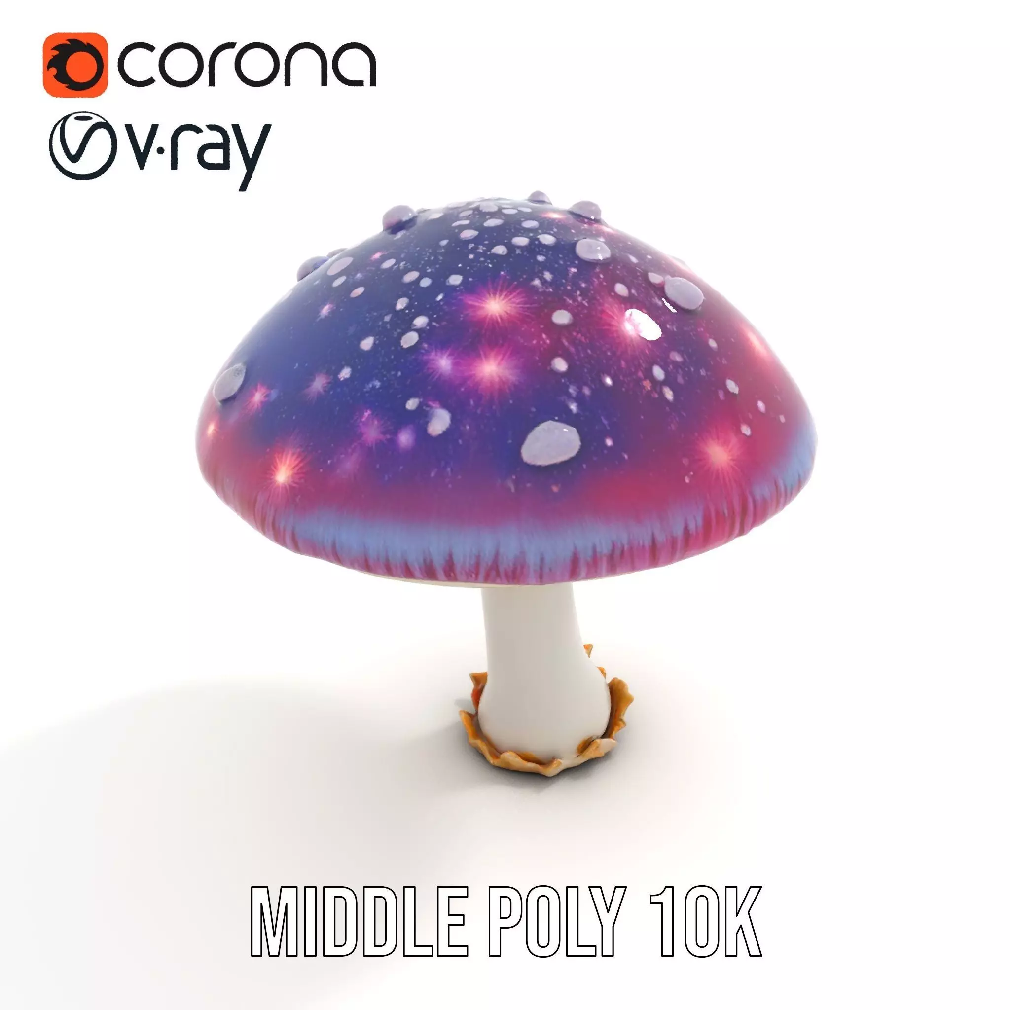 Galaxy Mushroom model pack Low-poly 3D model_13