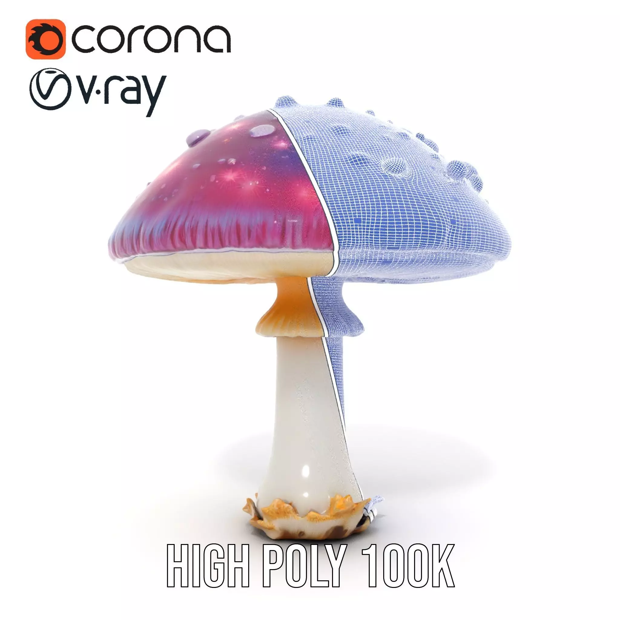 Galaxy Mushroom model pack Low-poly 3D model_30