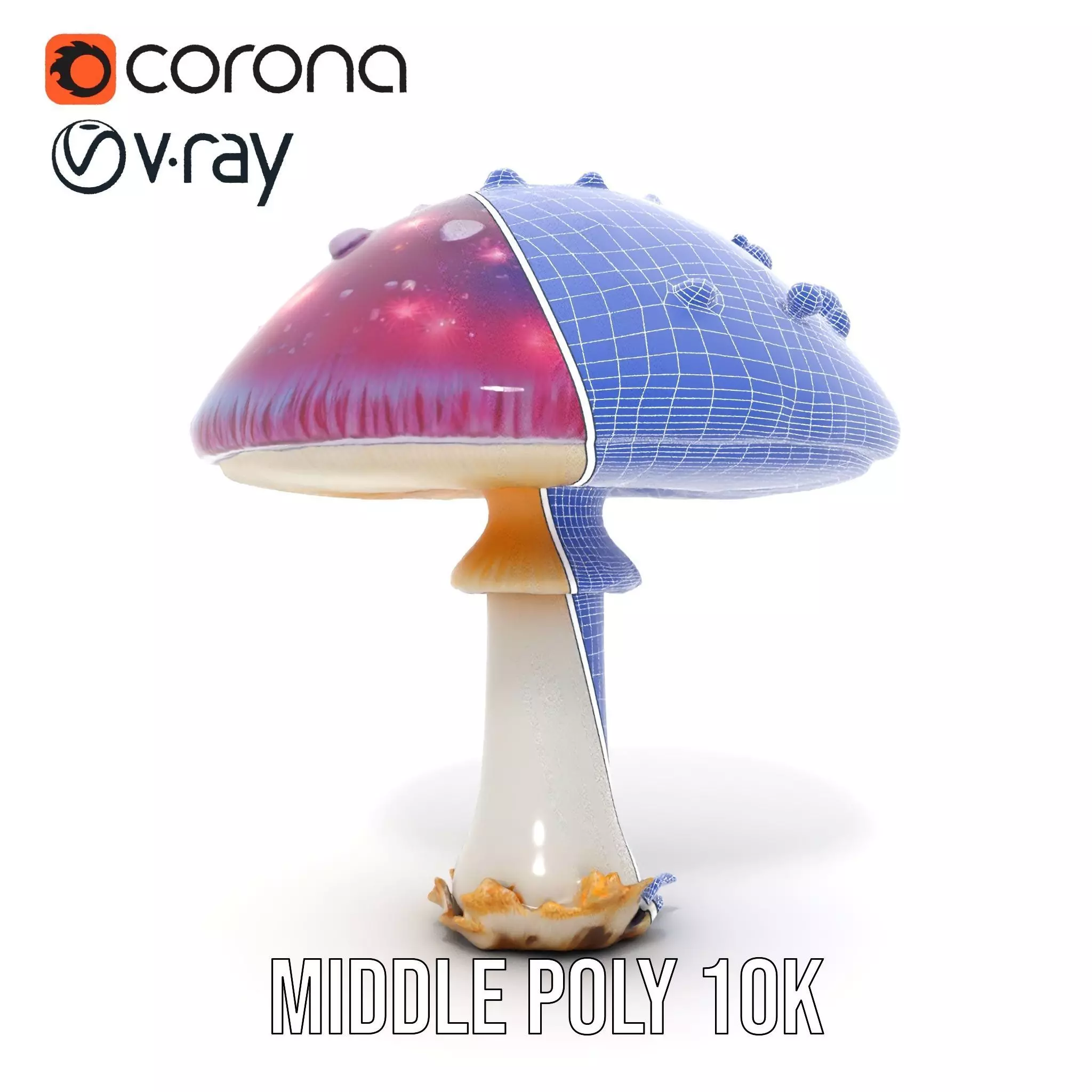 Galaxy Mushroom model pack Low-poly 3D model_19