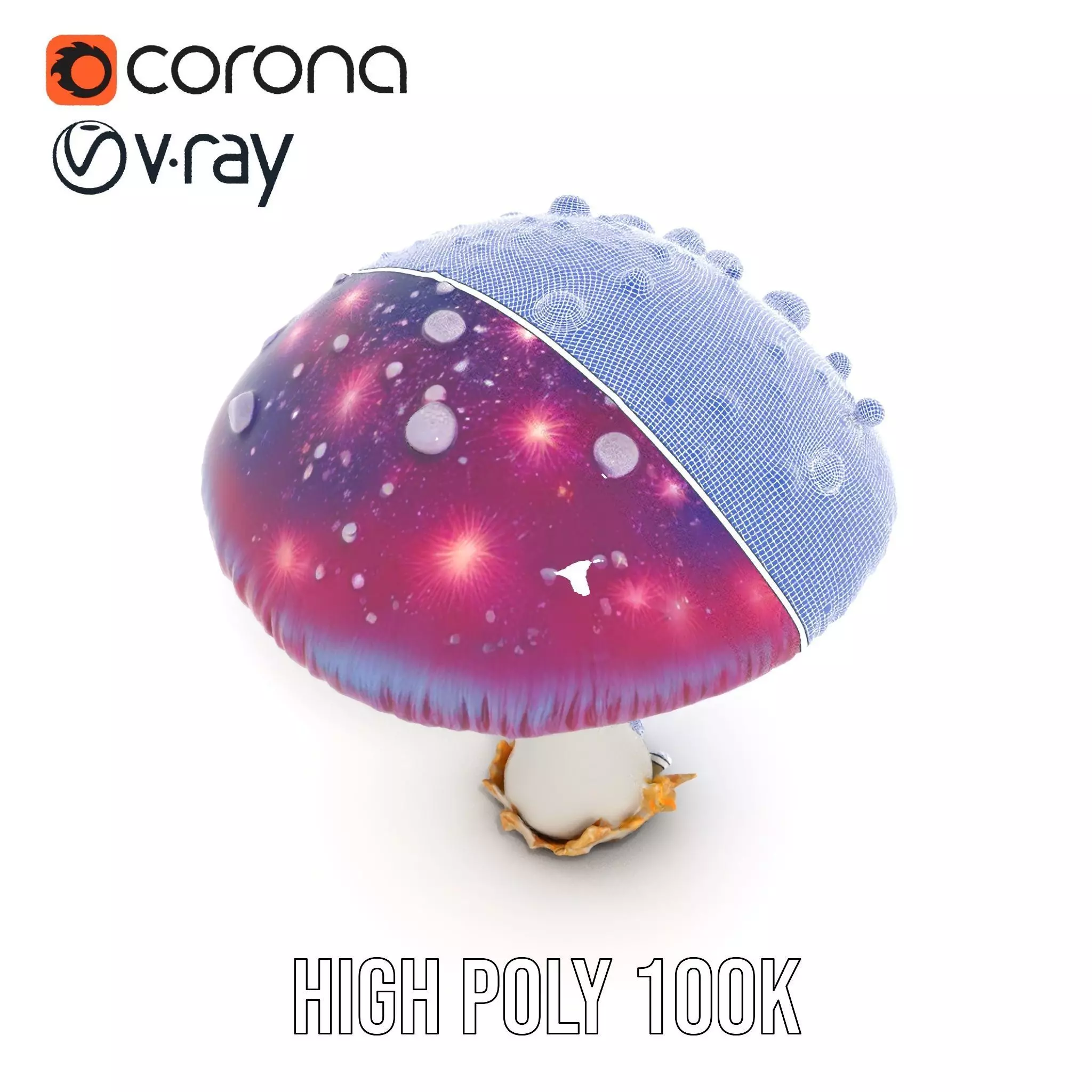 Galaxy Mushroom model pack Low-poly 3D model_34