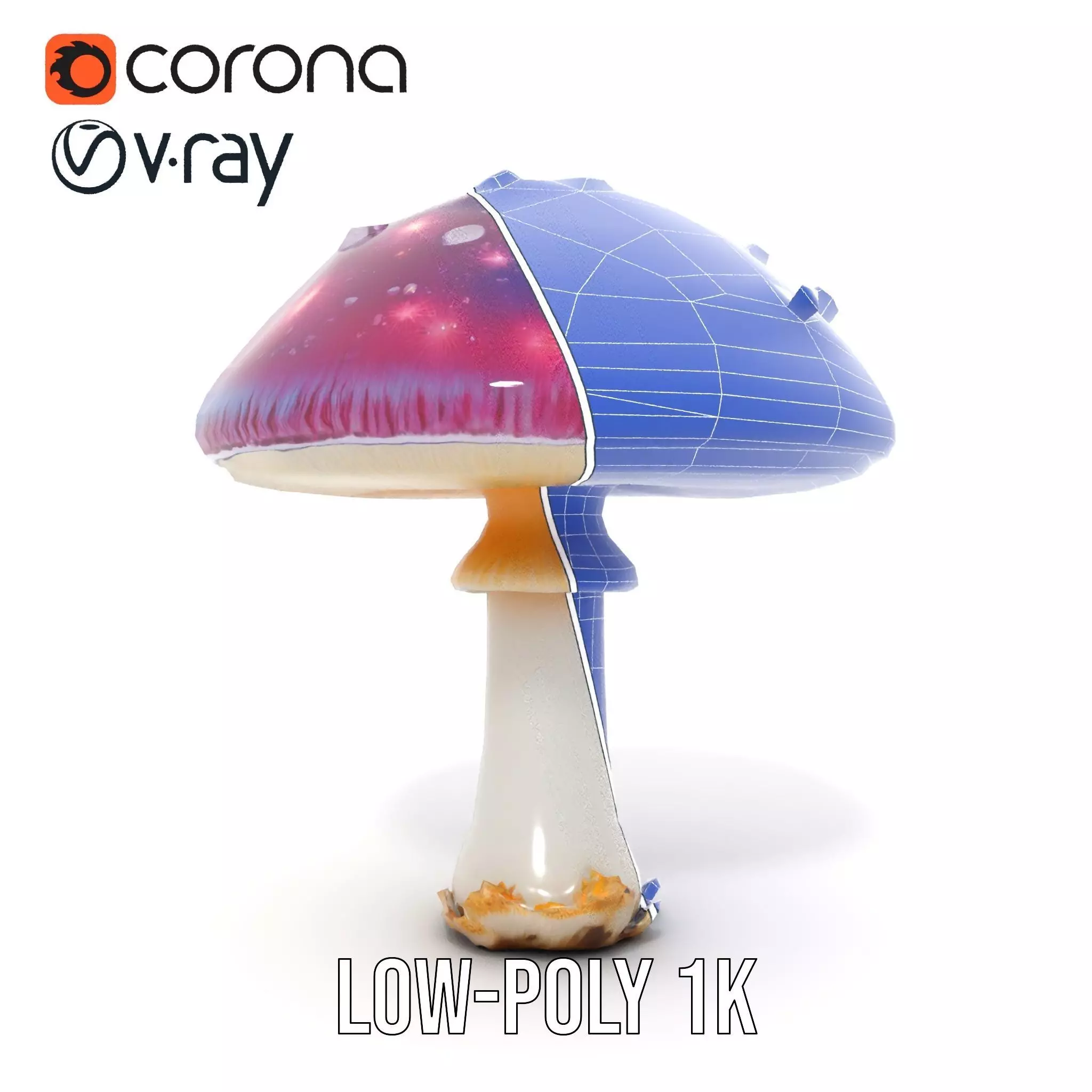 Galaxy Mushroom model pack Low-poly 3D model_29