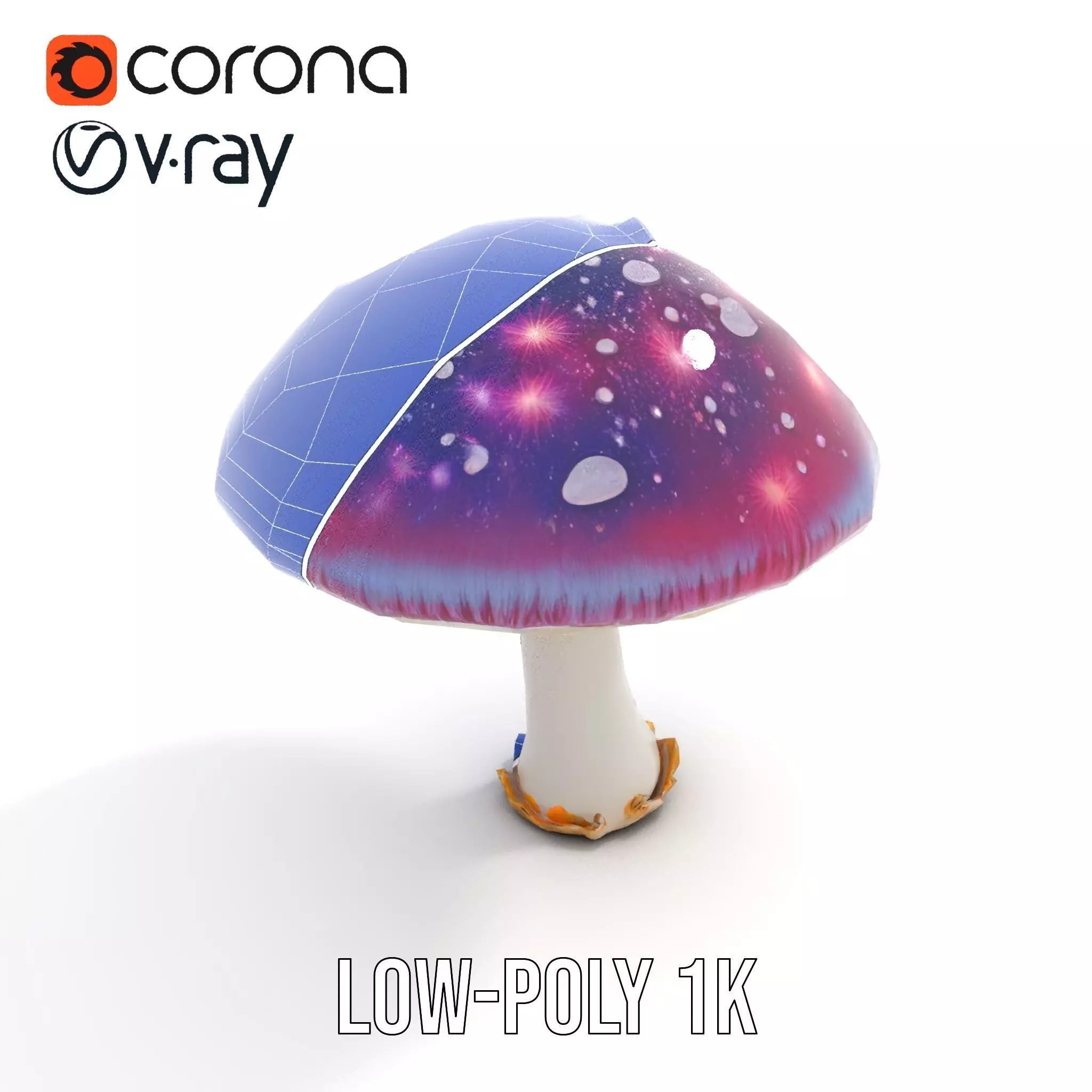 Galaxy Mushroom model pack Low-poly 3D model_26