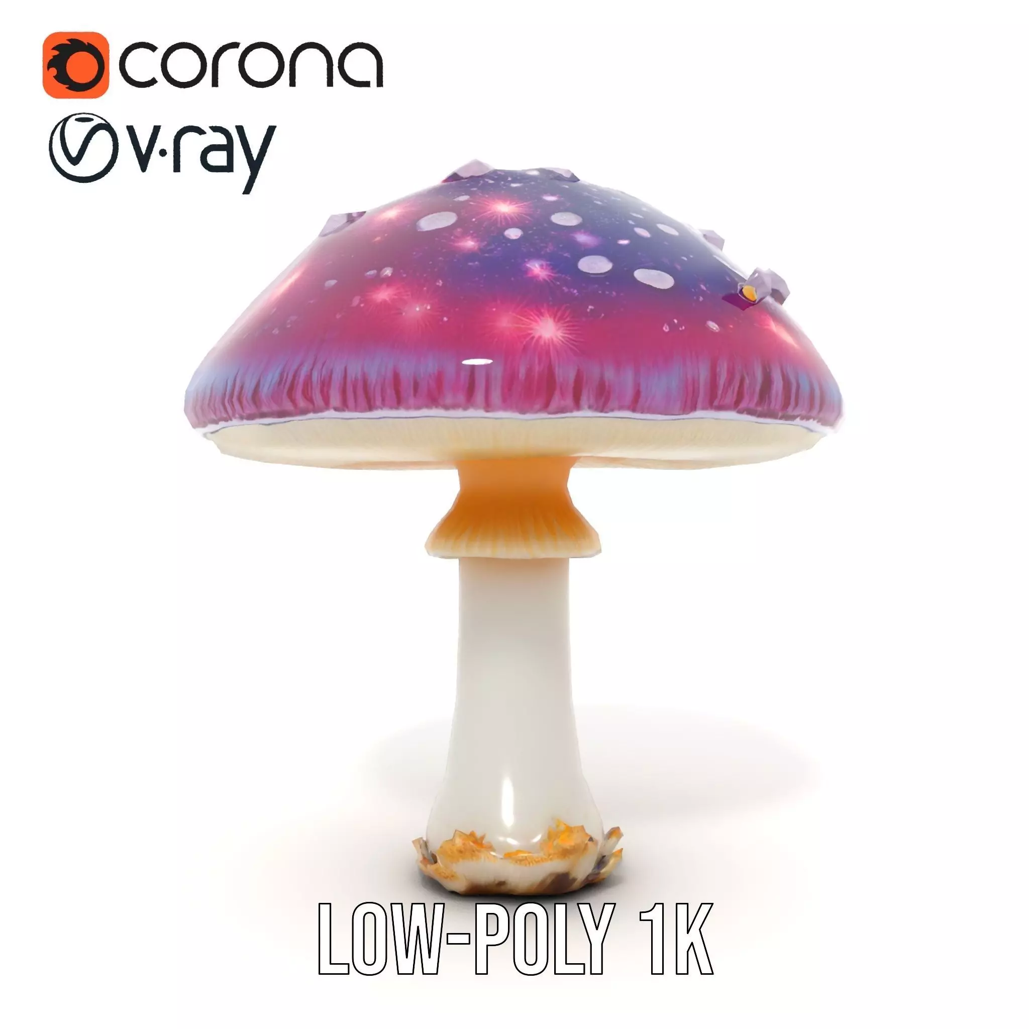 Galaxy Mushroom model pack Low-poly 3D model_20