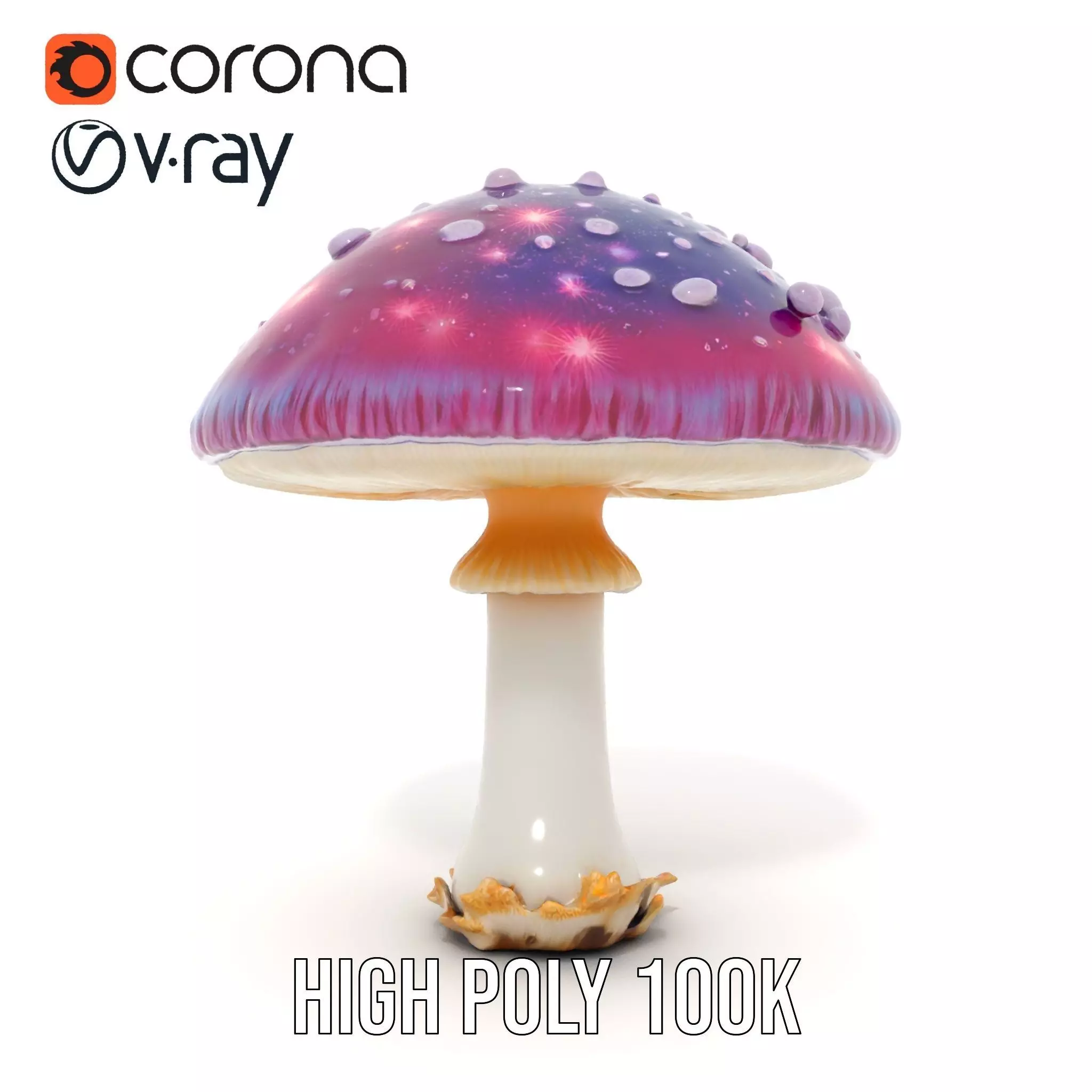 Galaxy Mushroom model pack Low-poly 3D model_27