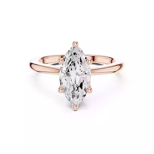 Solitaire 12x6mm Marquise Cut Diamond Wedding Ring 3DM STL Video