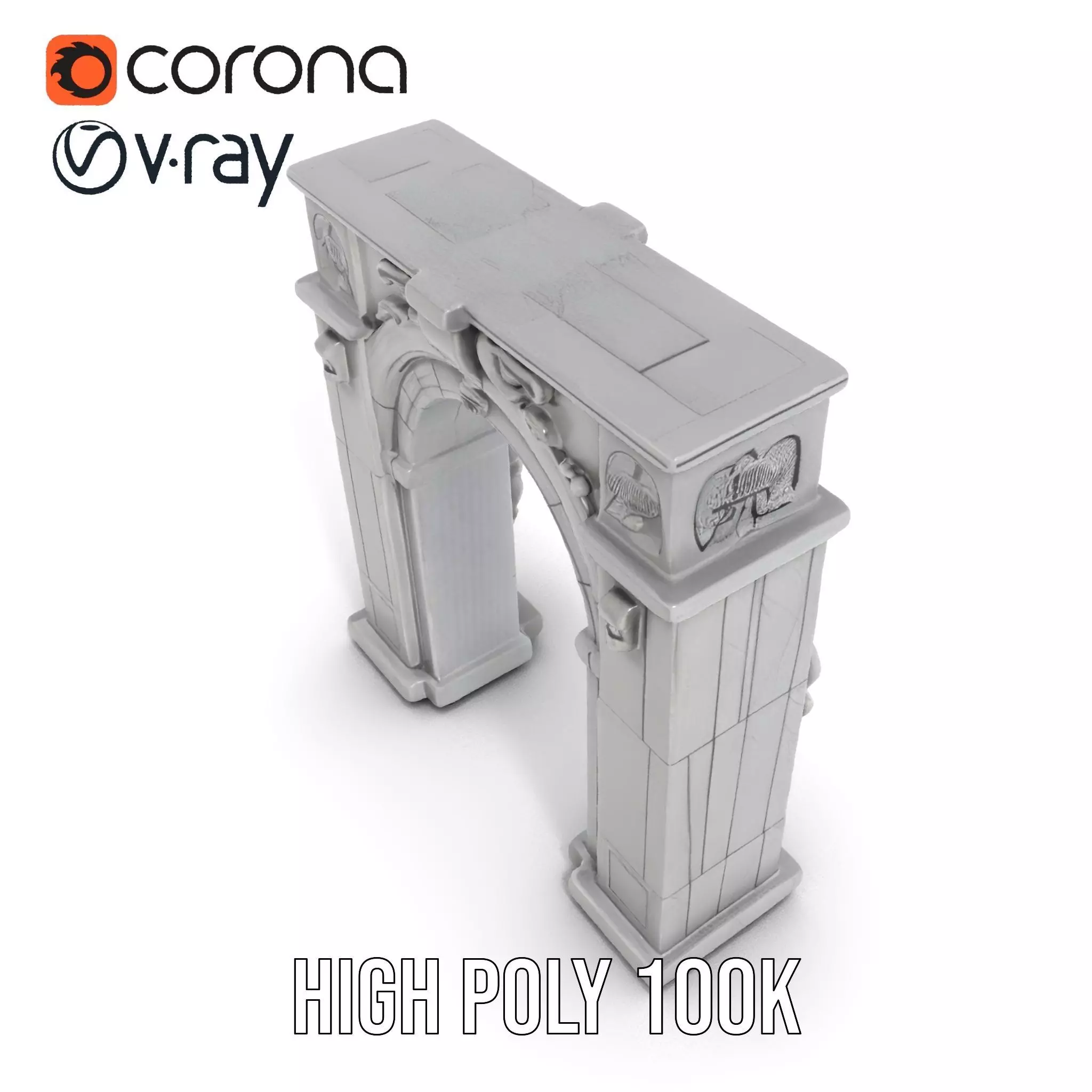 Gothic Archway model pack Low-poly 3D model_24