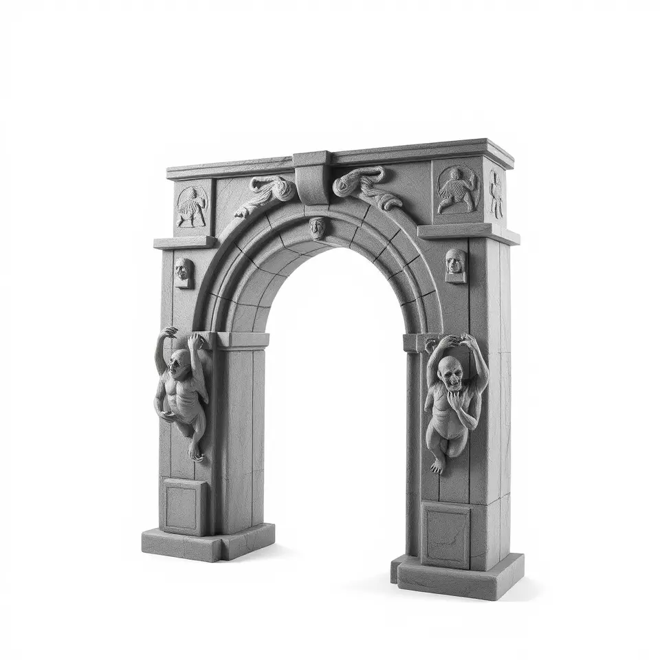 Gothic Archway model pack Low-poly 3D model_3