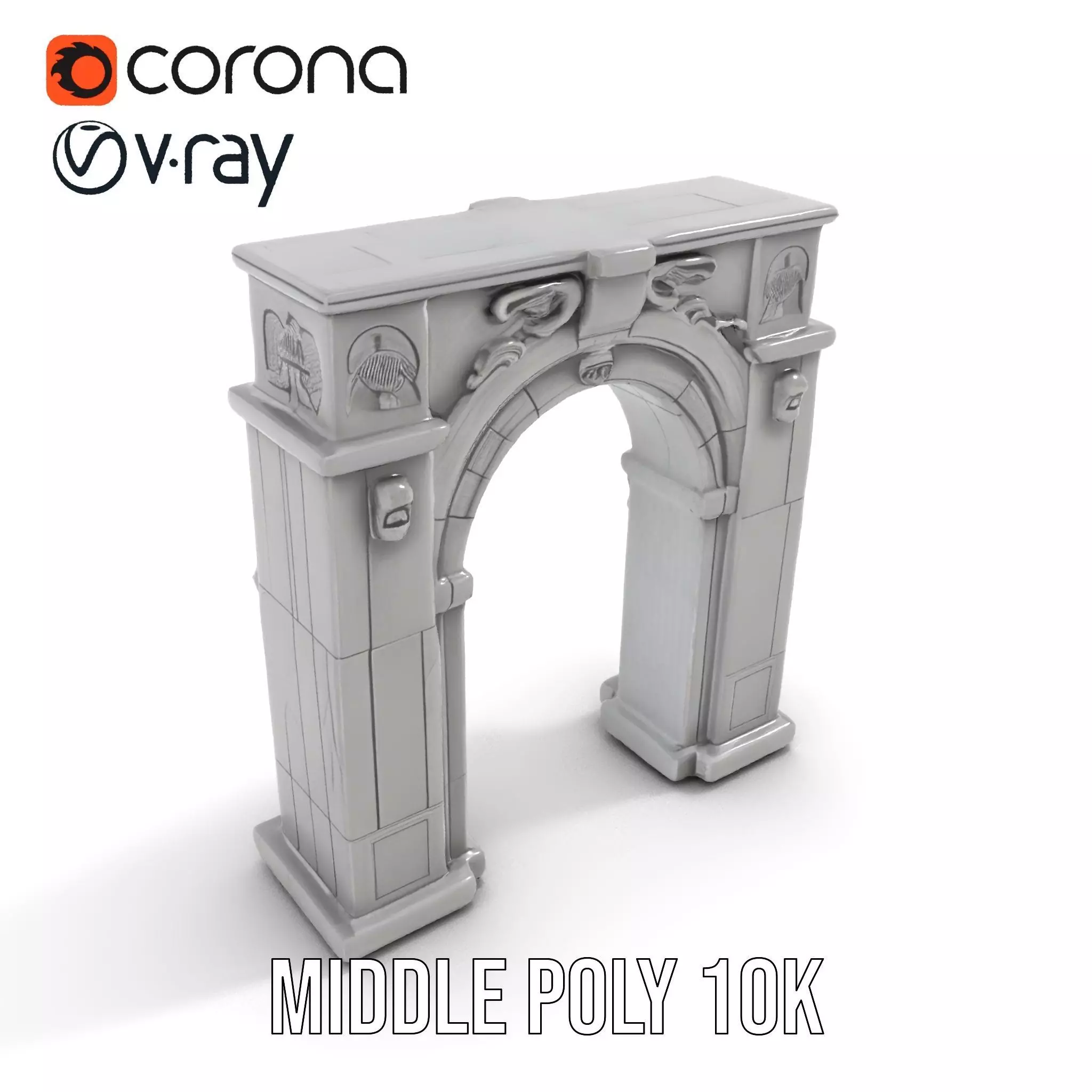 Gothic Archway model pack Low-poly 3D model_7