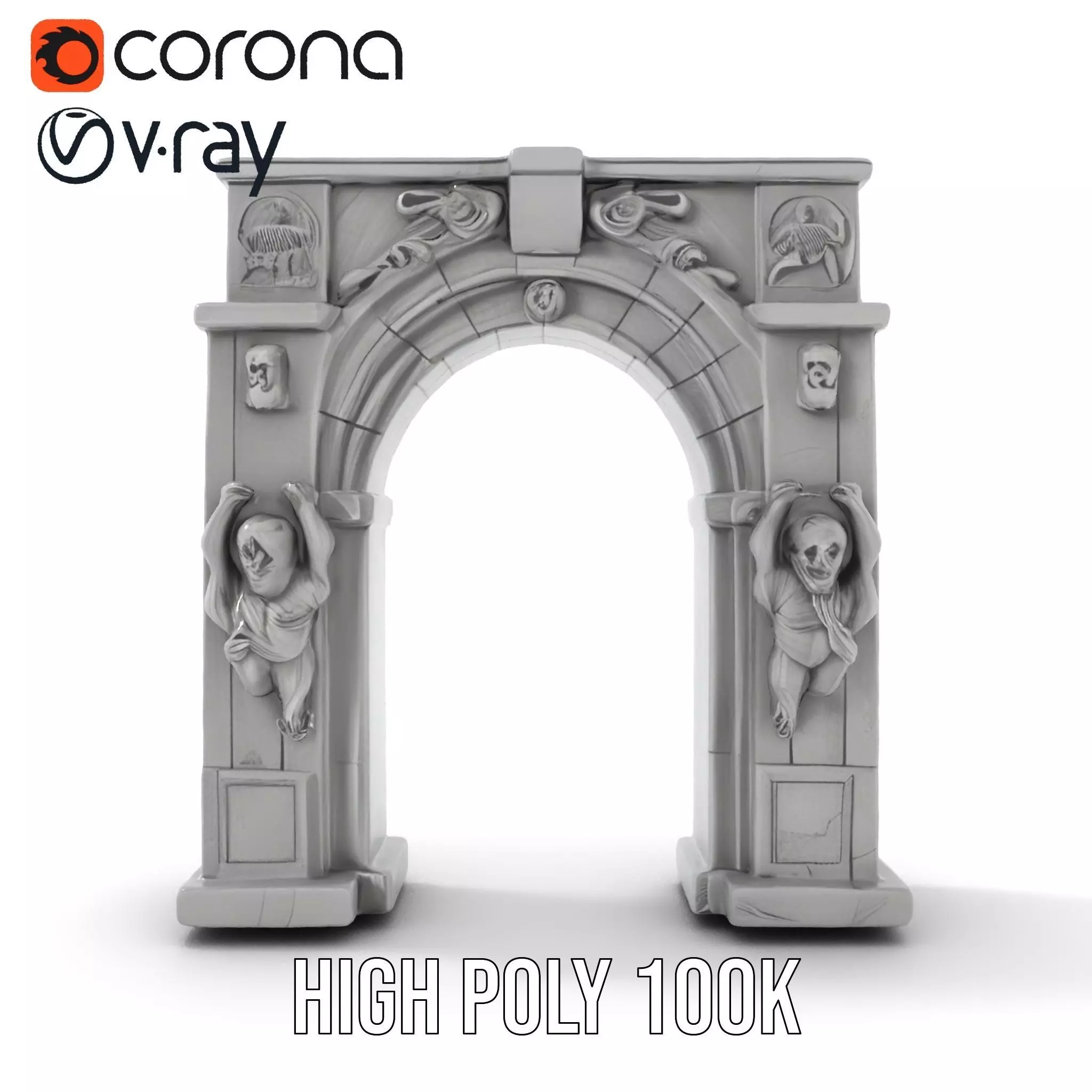Gothic Archway model pack Low-poly 3D model_27