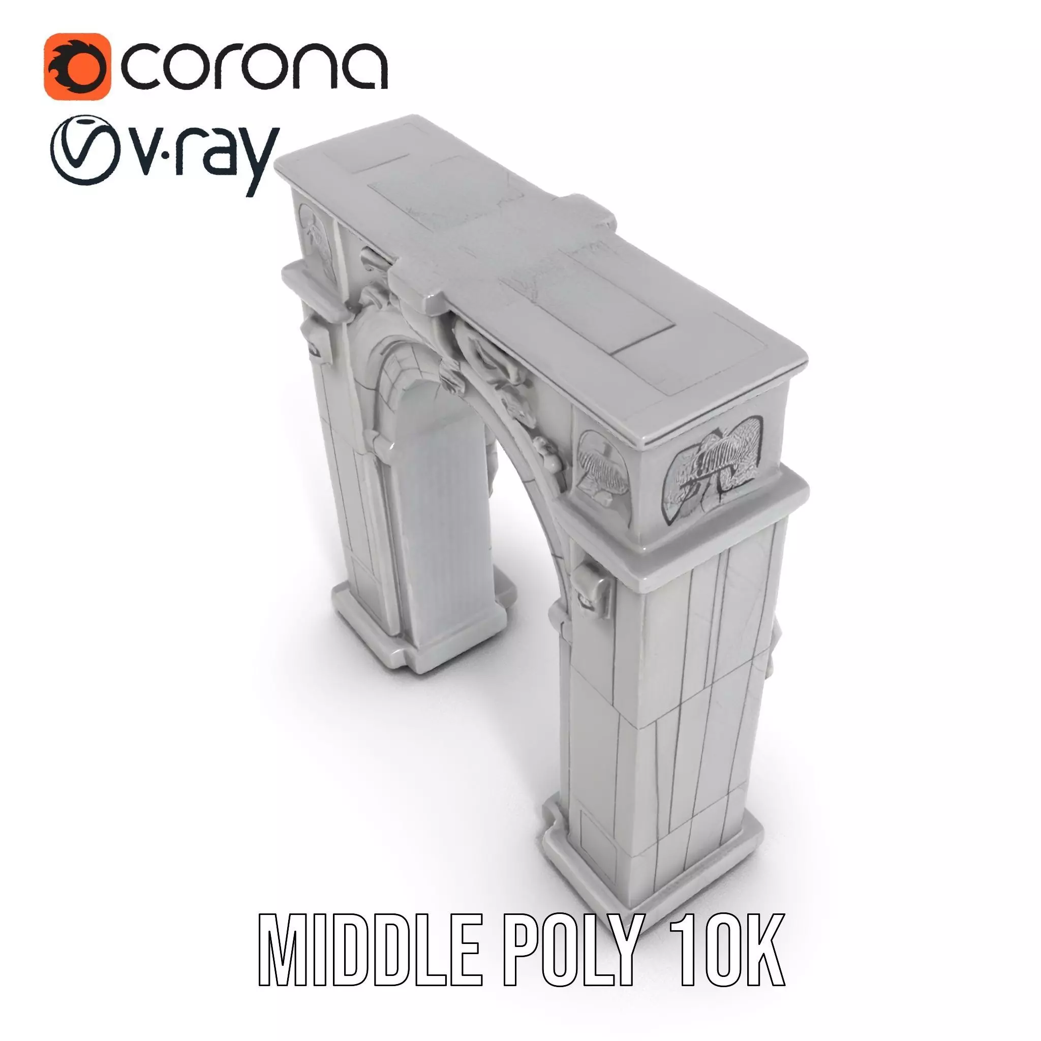 Gothic Archway model pack Low-poly 3D model_6