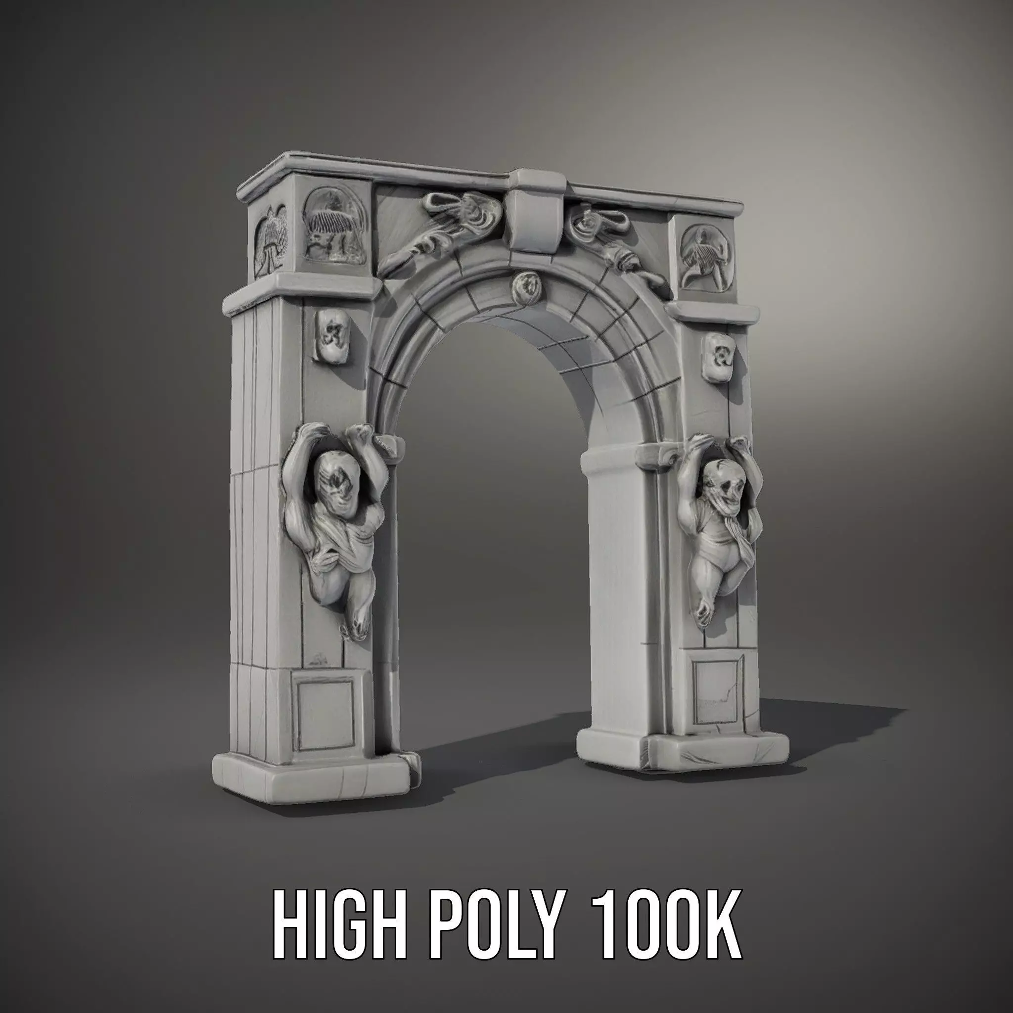 Gothic Archway model pack Low-poly 3D model_9