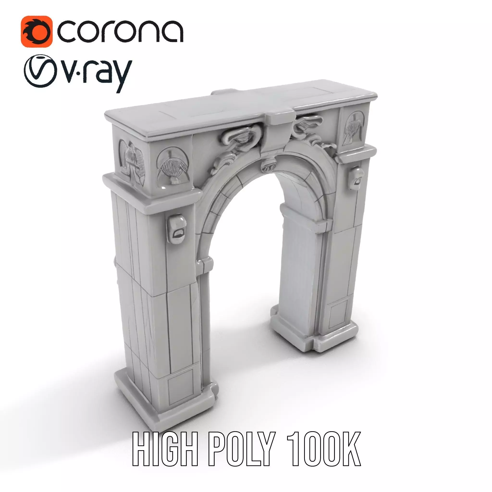 Gothic Archway model pack Low-poly 3D model_21