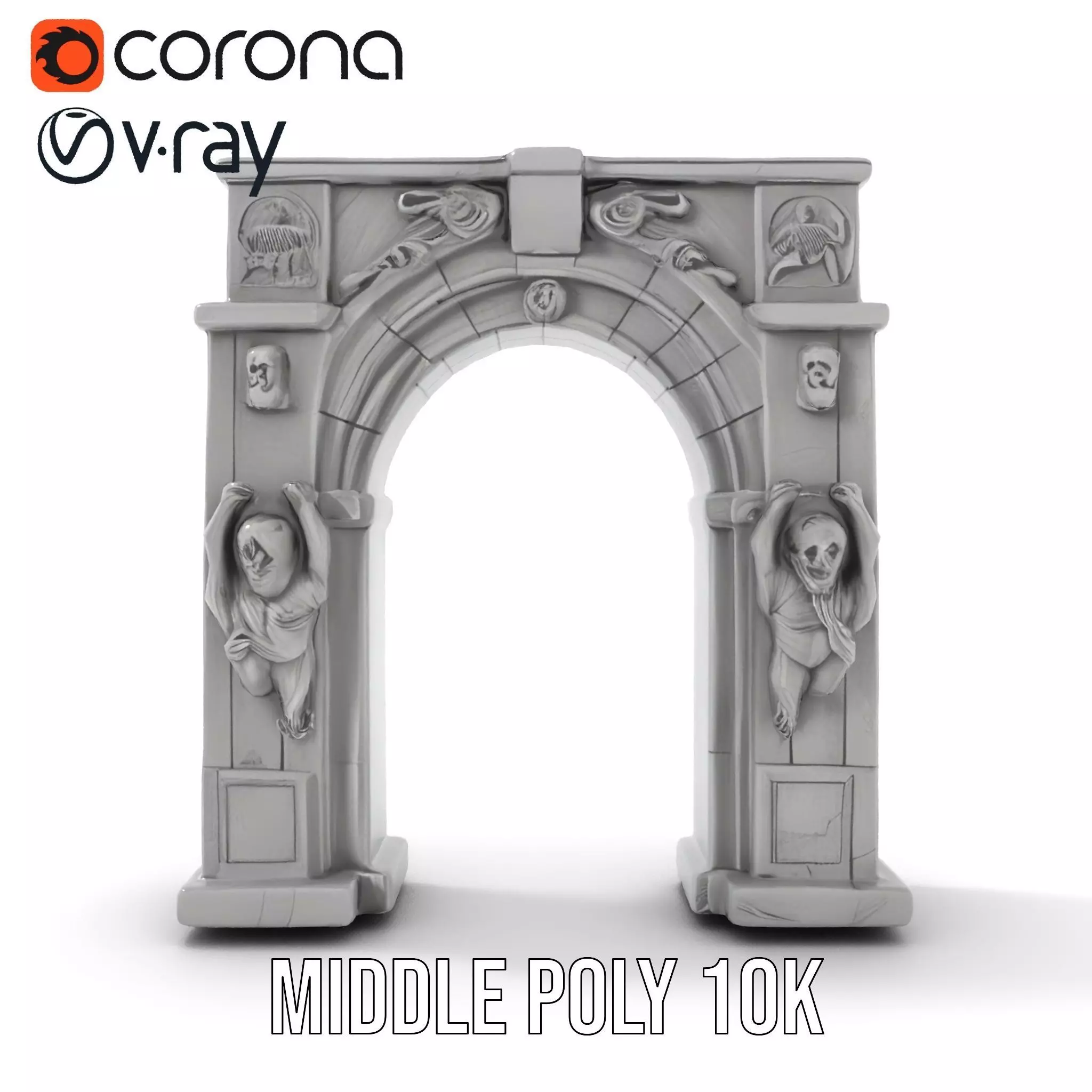 Gothic Archway model pack Low-poly 3D model_14