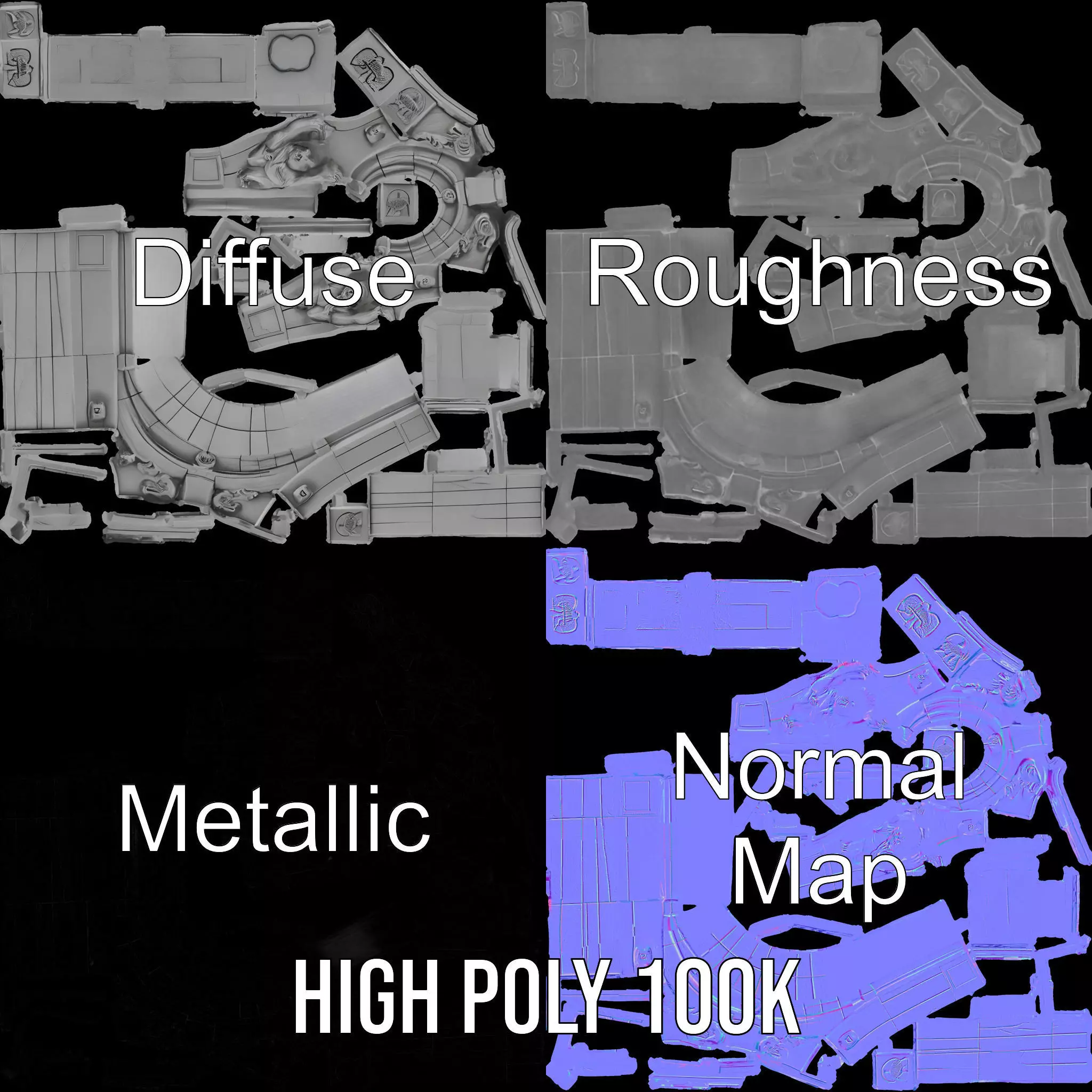 Gothic Archway model pack Low-poly 3D model_4