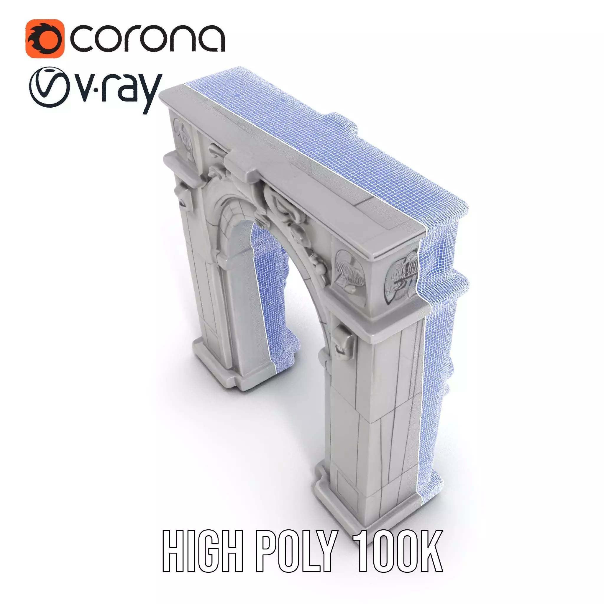 Gothic Archway model pack Low-poly 3D model_35