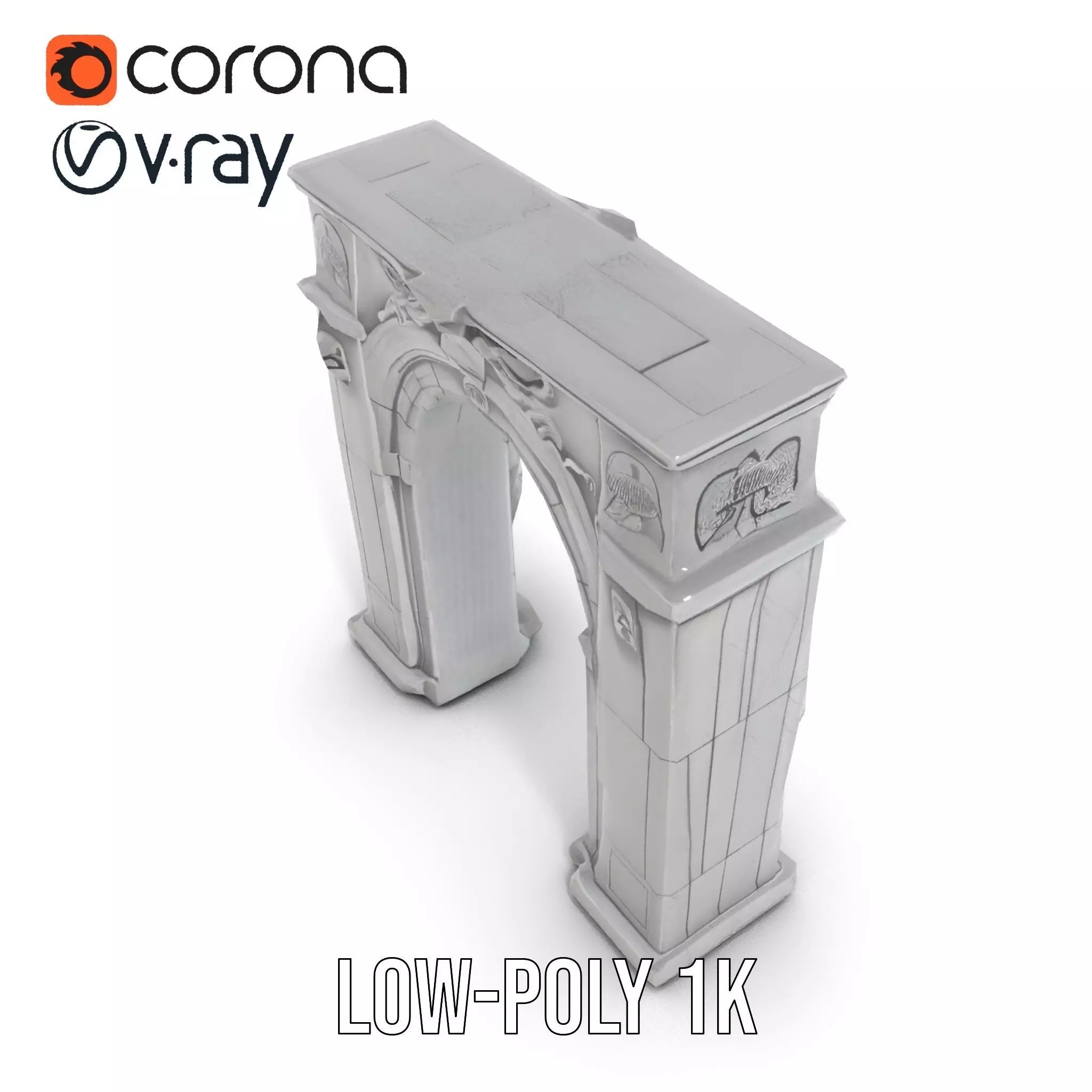 Gothic Archway model pack Low-poly 3D model_13