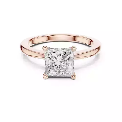 Solitaire Princess Cut Diamond Engagement Ring 3DM STL Video