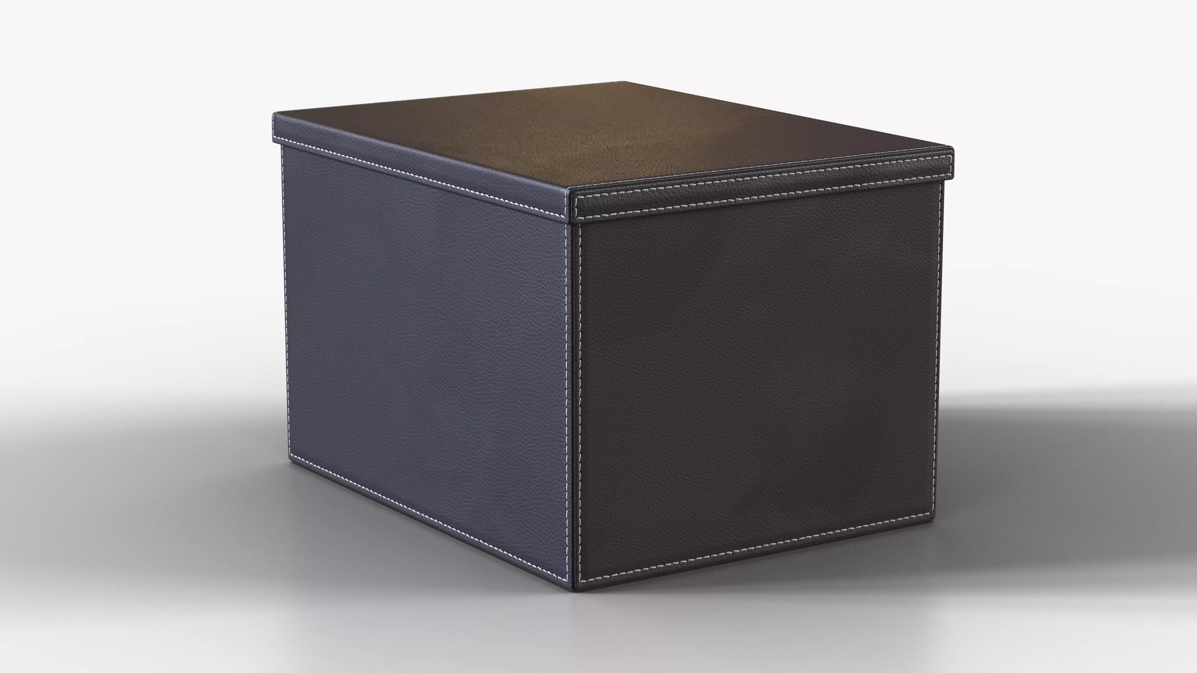 Box Storage Leather Big Low-poly 3D model_0