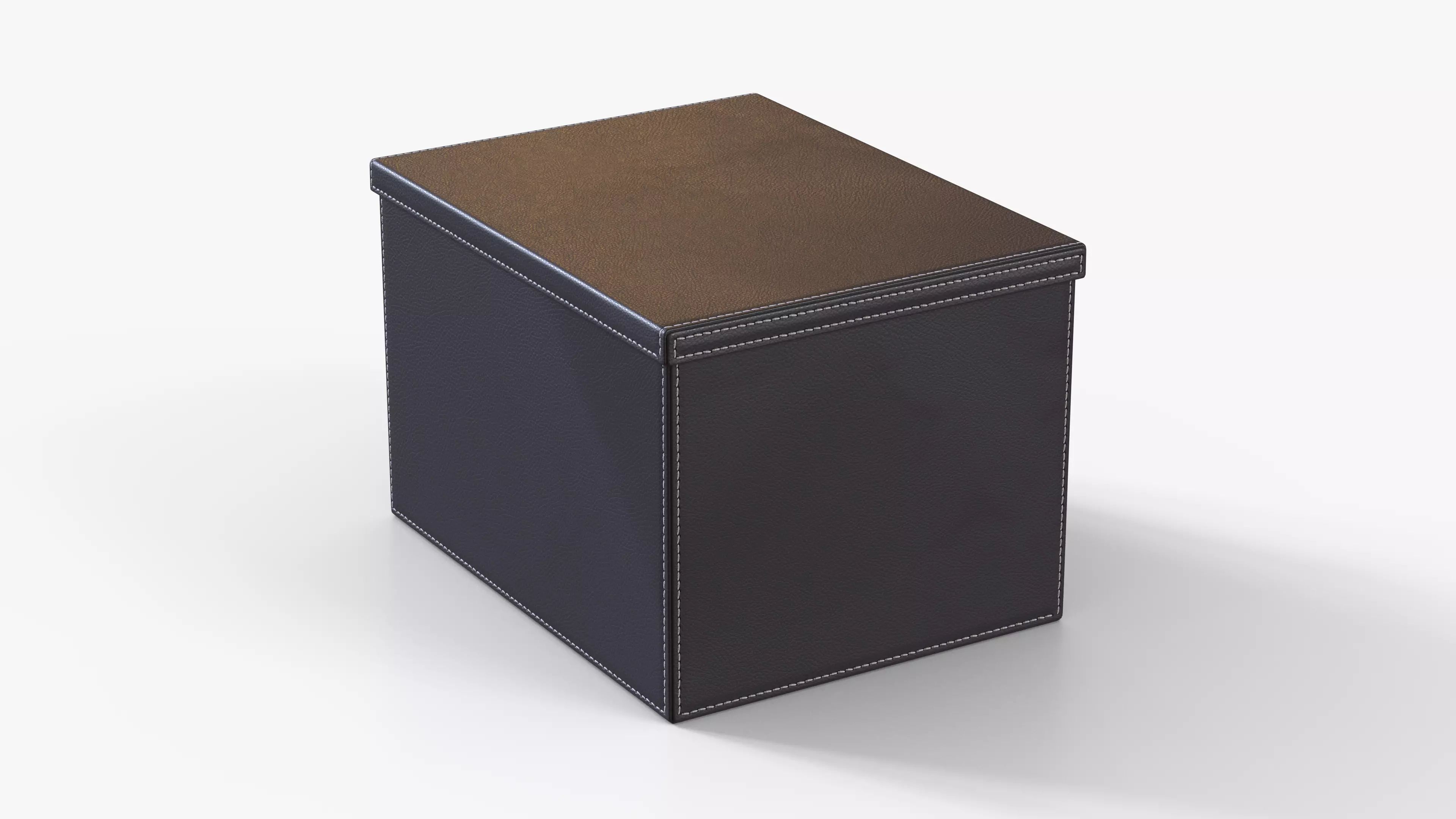Box Storage Leather Big Low-poly 3D model_3
