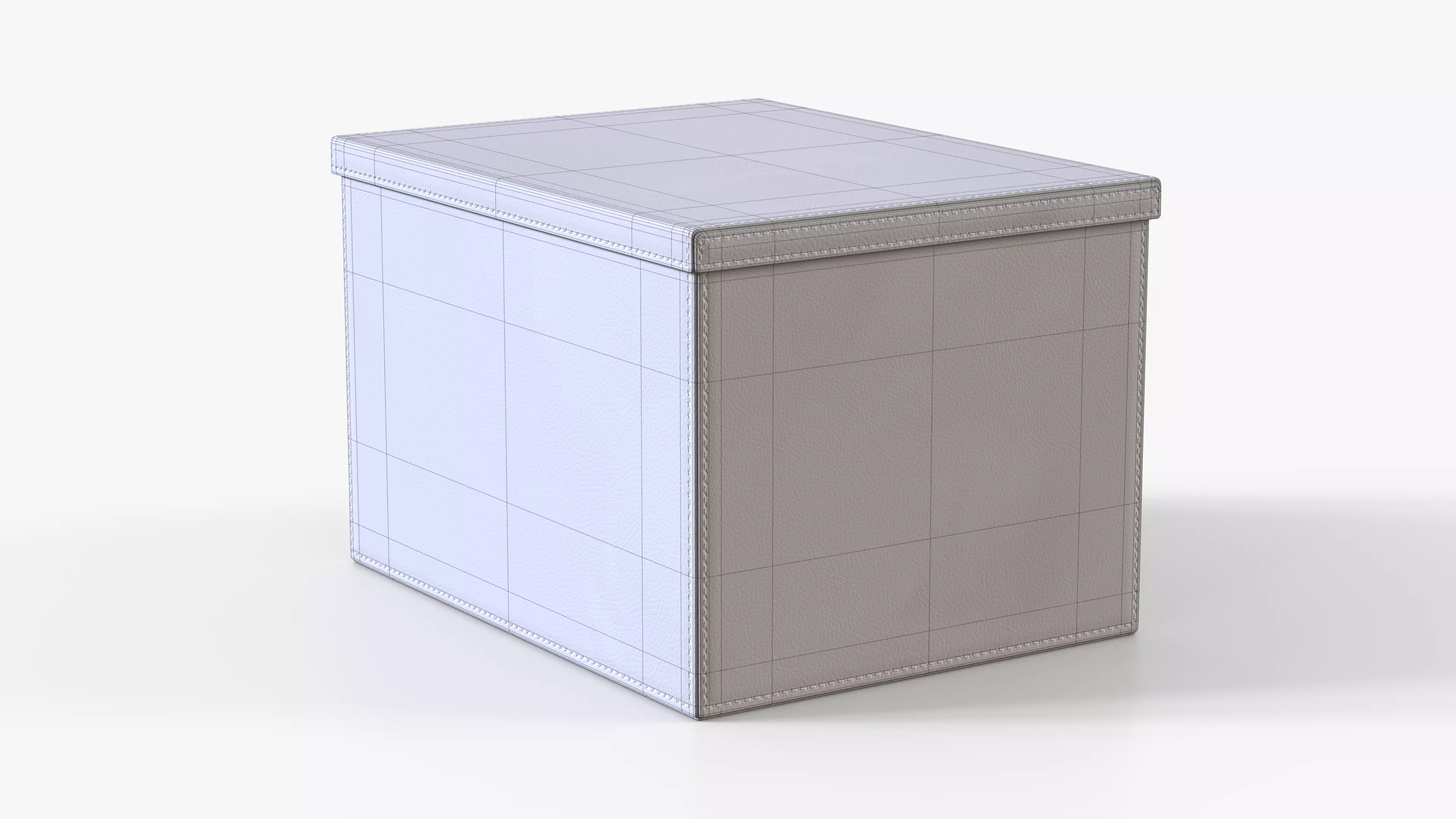 Box Storage Leather Big Low-poly 3D model_8