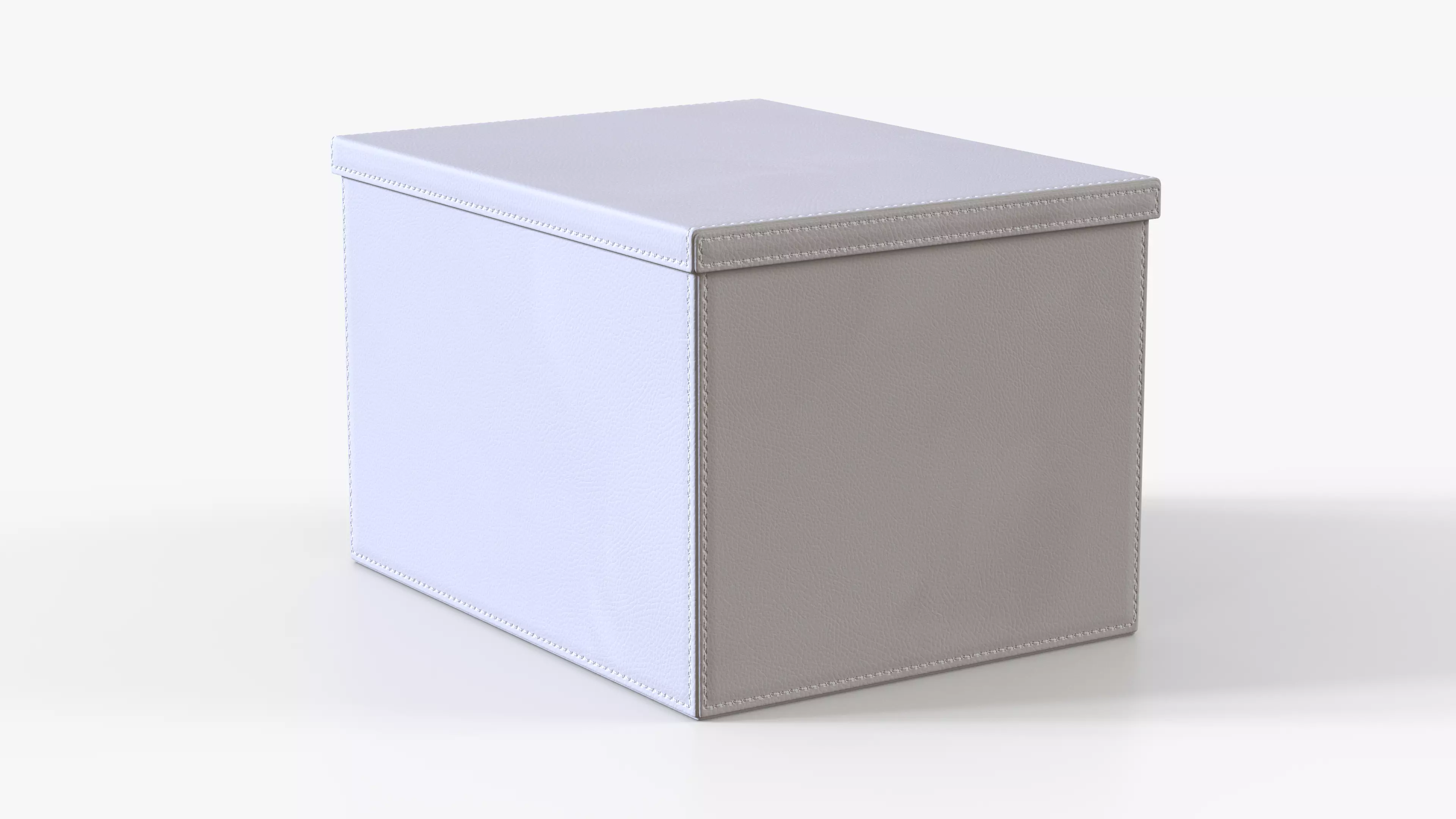 Box Storage Leather Big Low-poly 3D model_9