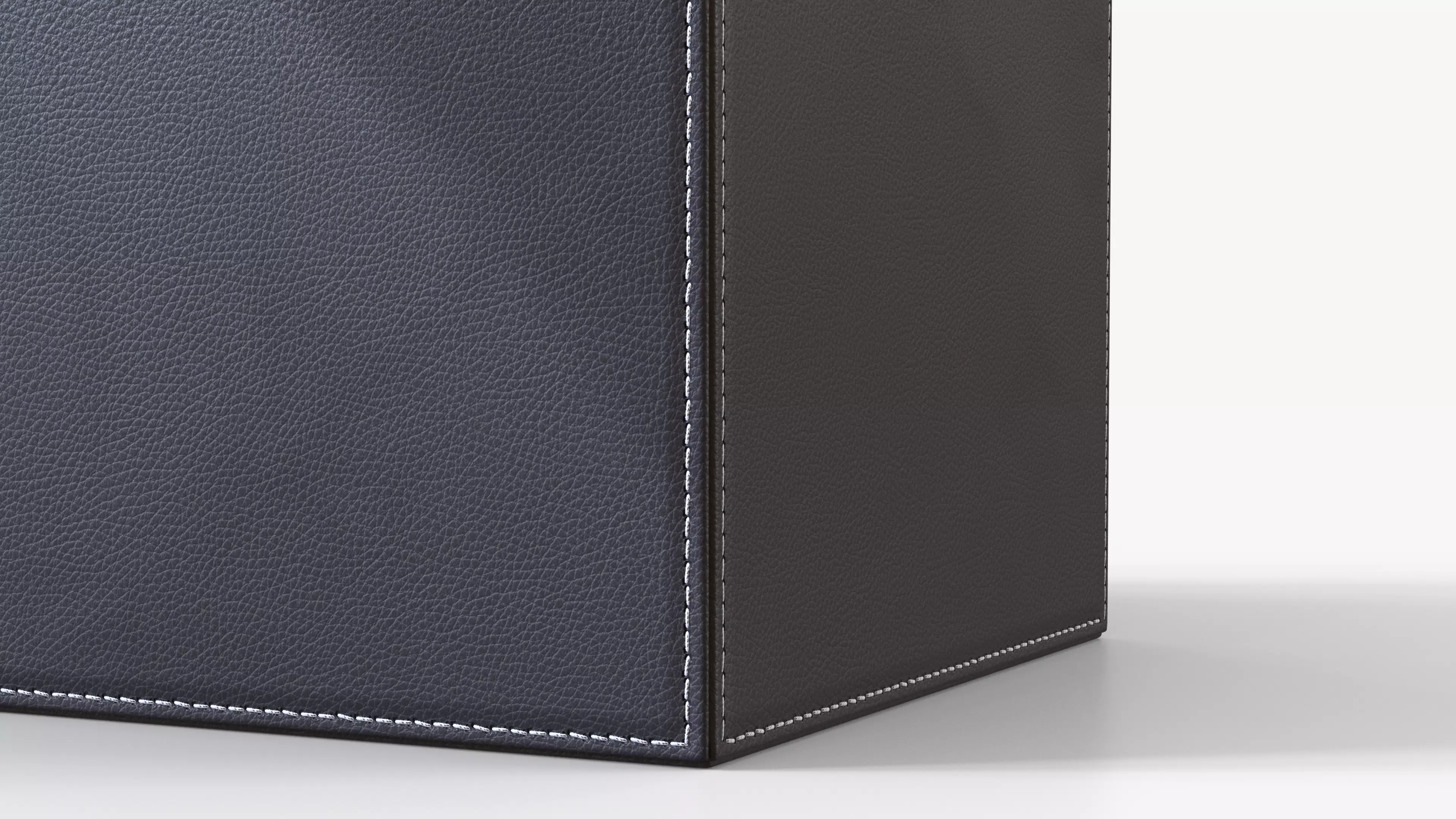 Box Storage Leather Big Low-poly 3D model_6