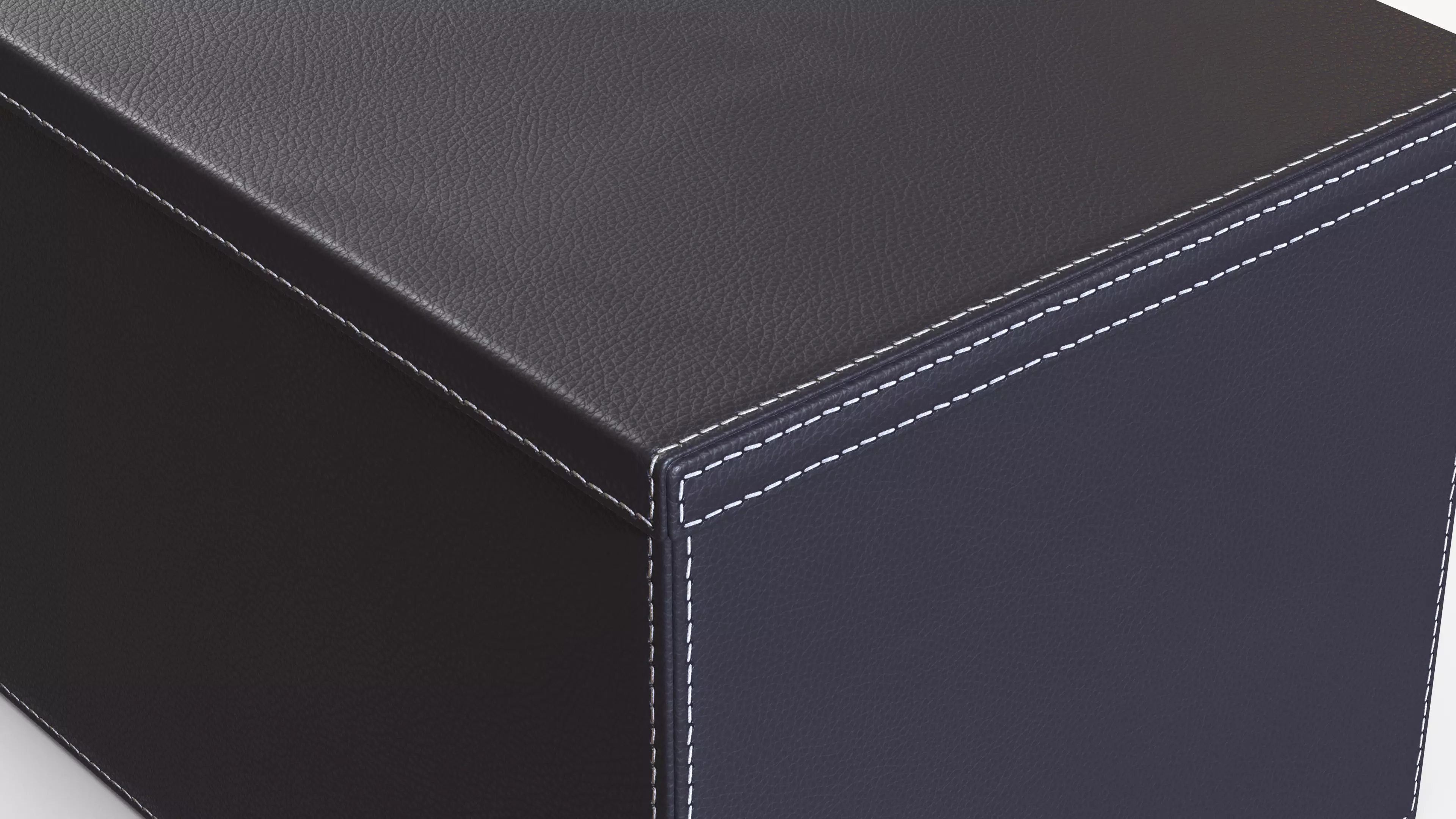 Box Storage Leather Big Low-poly 3D model_5