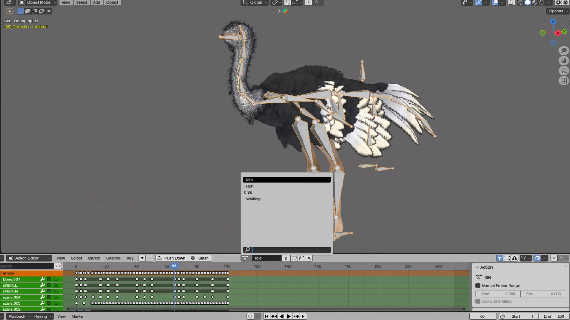 Realistic Animals Savannah - Ostrich Low-poly 3D model_10