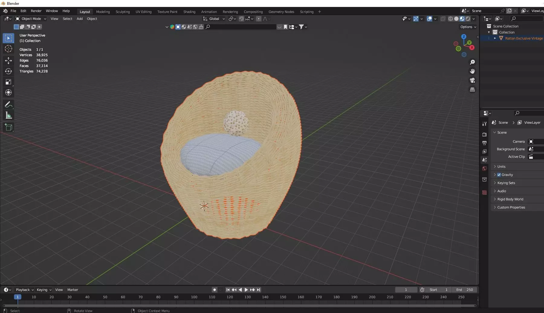 Rattan Exclusive Vintage Style Marius 03 Chair 3D Model Low-poly 3D model_8