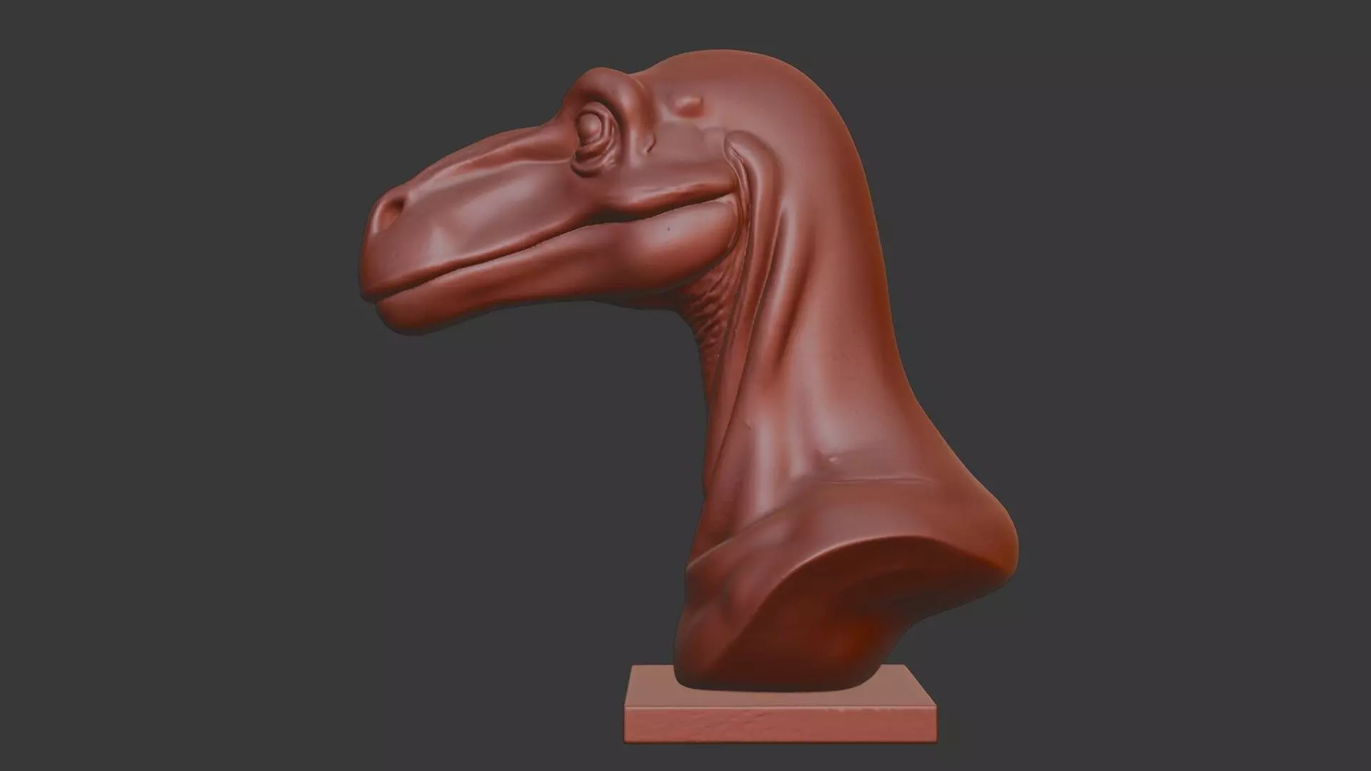 Edmontosaurus Head Bust 3D Model - STL Printable Dinosaur 3D print model_3
