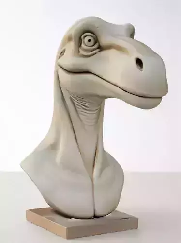 Edmontosaurus Head Bust 3D Model - STL Printable Dinosaur