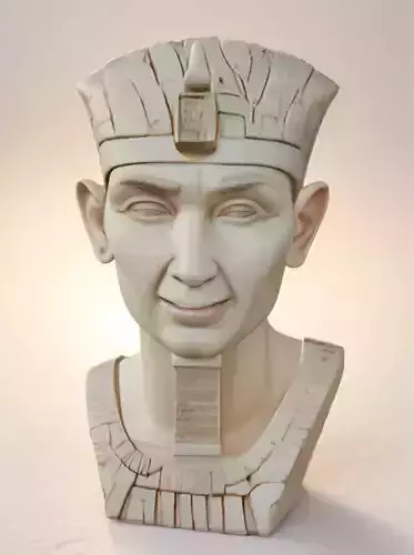 Egyptian Pharaoh Head Bust 3D Model - STL Printable