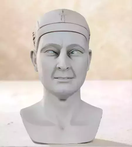 Egyptian Pharaoh Head Bust 3D Model - STL Printable
