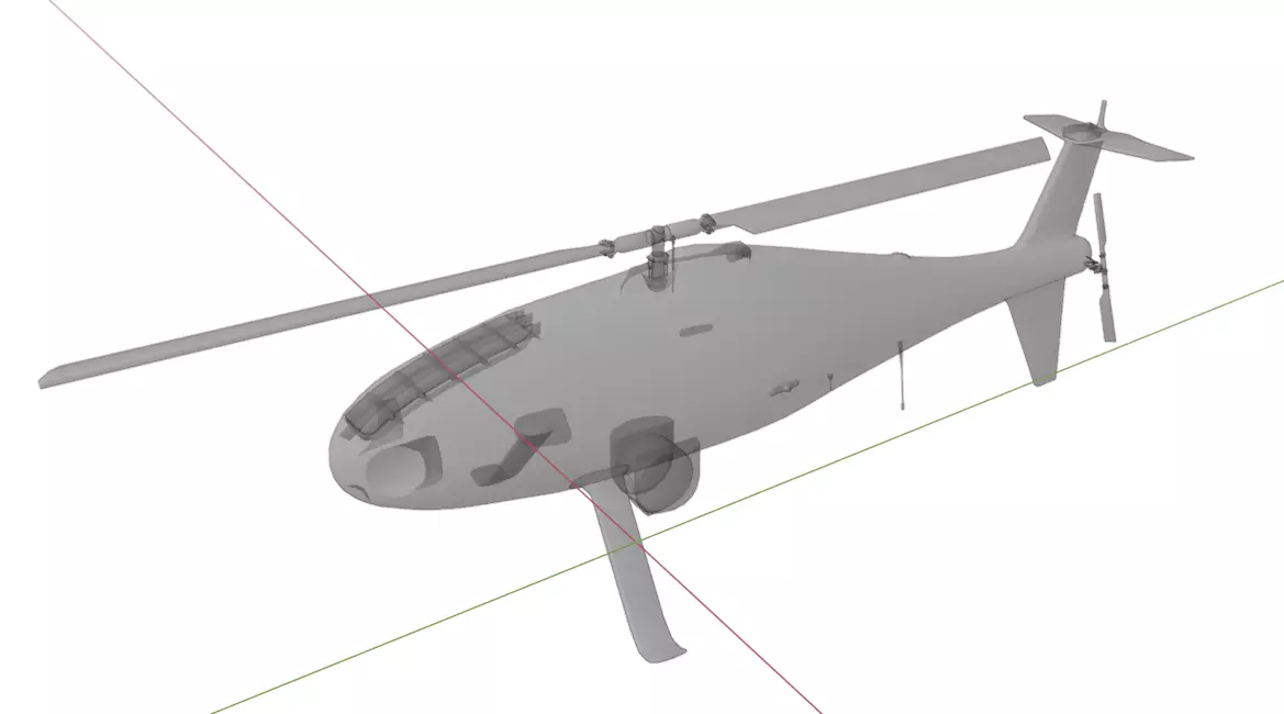 Schiebel Camcopter S-100 The GHOSTCOPTER Low-poly 3D model_29
