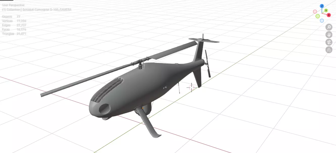 Schiebel Camcopter S-100 The GHOSTCOPTER Low-poly 3D model_5