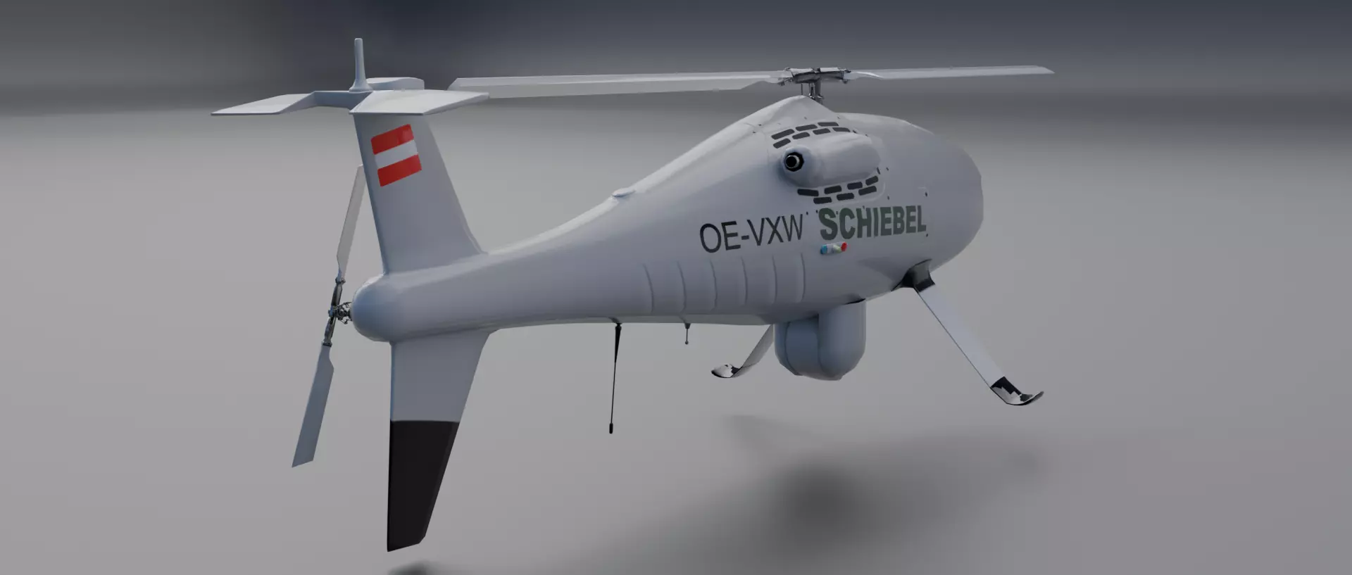 Schiebel Camcopter S-100 The GHOSTCOPTER Low-poly 3D model_4