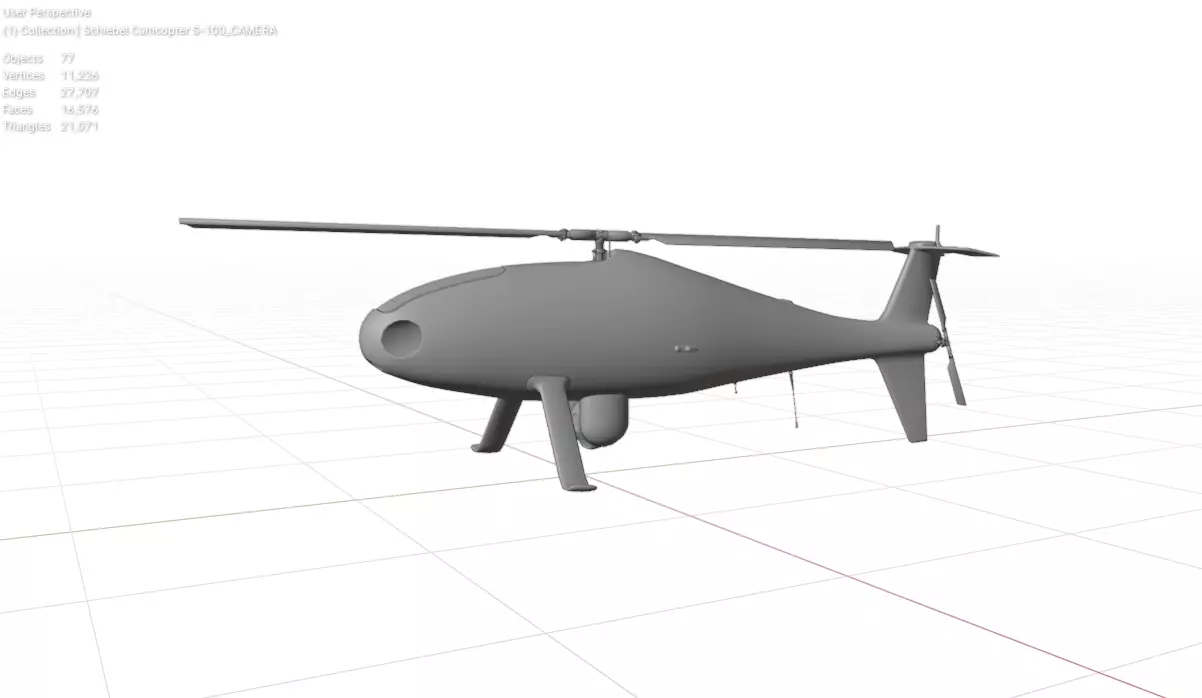 Schiebel Camcopter S-100 The GHOSTCOPTER Low-poly 3D model_16