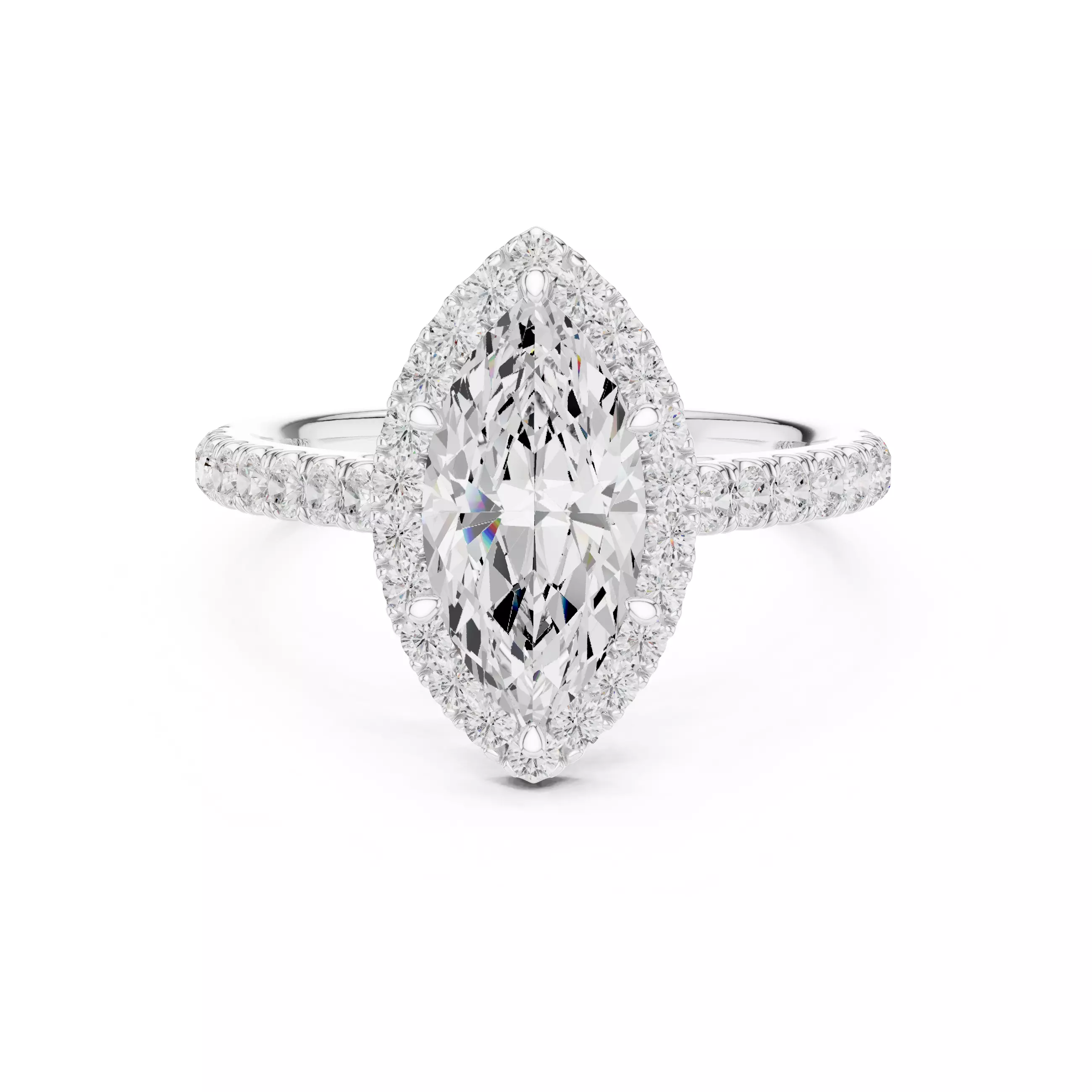 12x6mm Marquise Cut Diamond Wedding Ring 3DM STL Video 3D print model_2