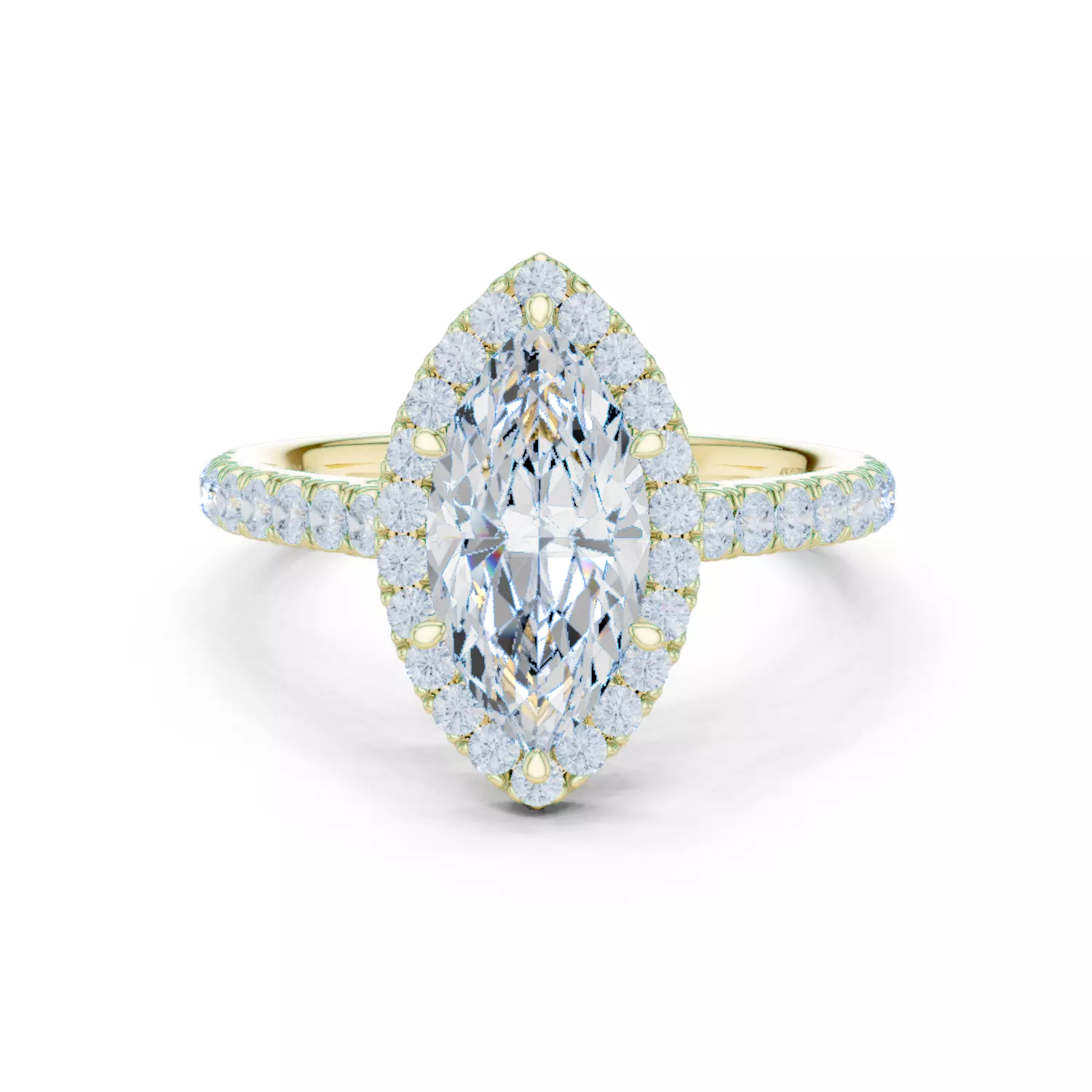 12x6mm Marquise Cut Diamond Wedding Ring 3DM STL Video 3D print model_4