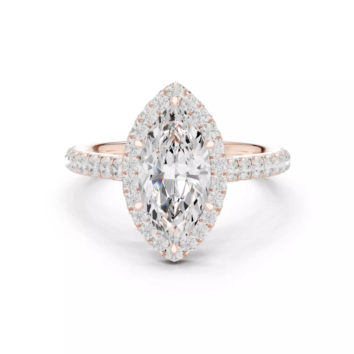 12x6mm Marquise Cut Diamond Wedding Ring 3DM STL Video 3D print model_3