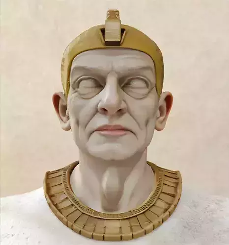 Egyptian Pharaoh Head Bust 3D Model - STL Printable