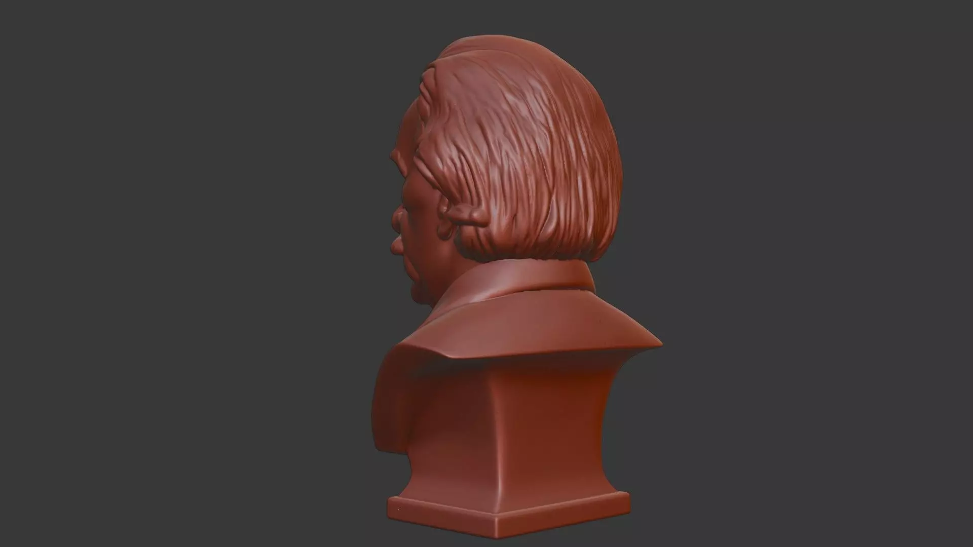 Albert Einstein Head Bust 3D Model - STL Printable Genius 3D print model_4