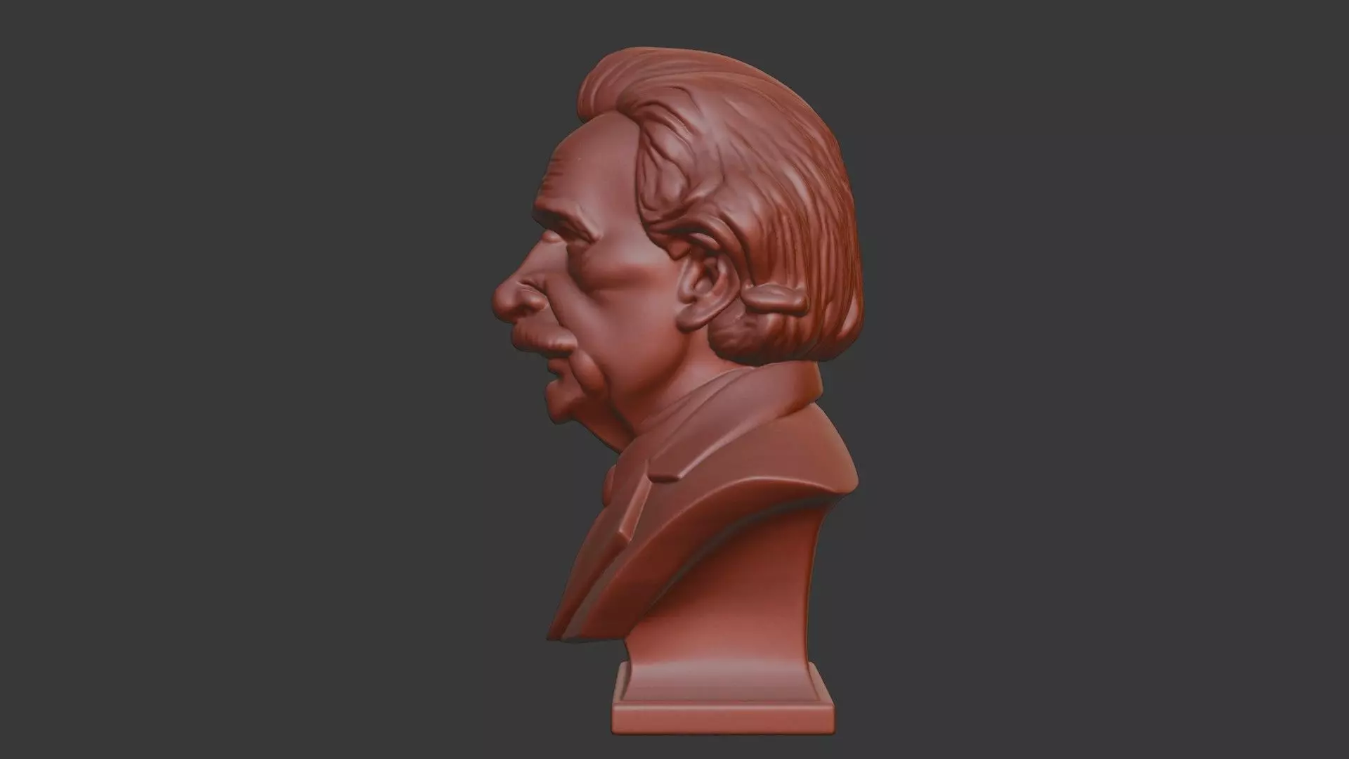Albert Einstein Head Bust 3D Model - STL Printable Genius 3D print model_3