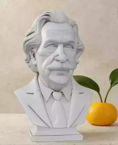 Albert Einstein Head Bust 3D Model - STL Printable Genius