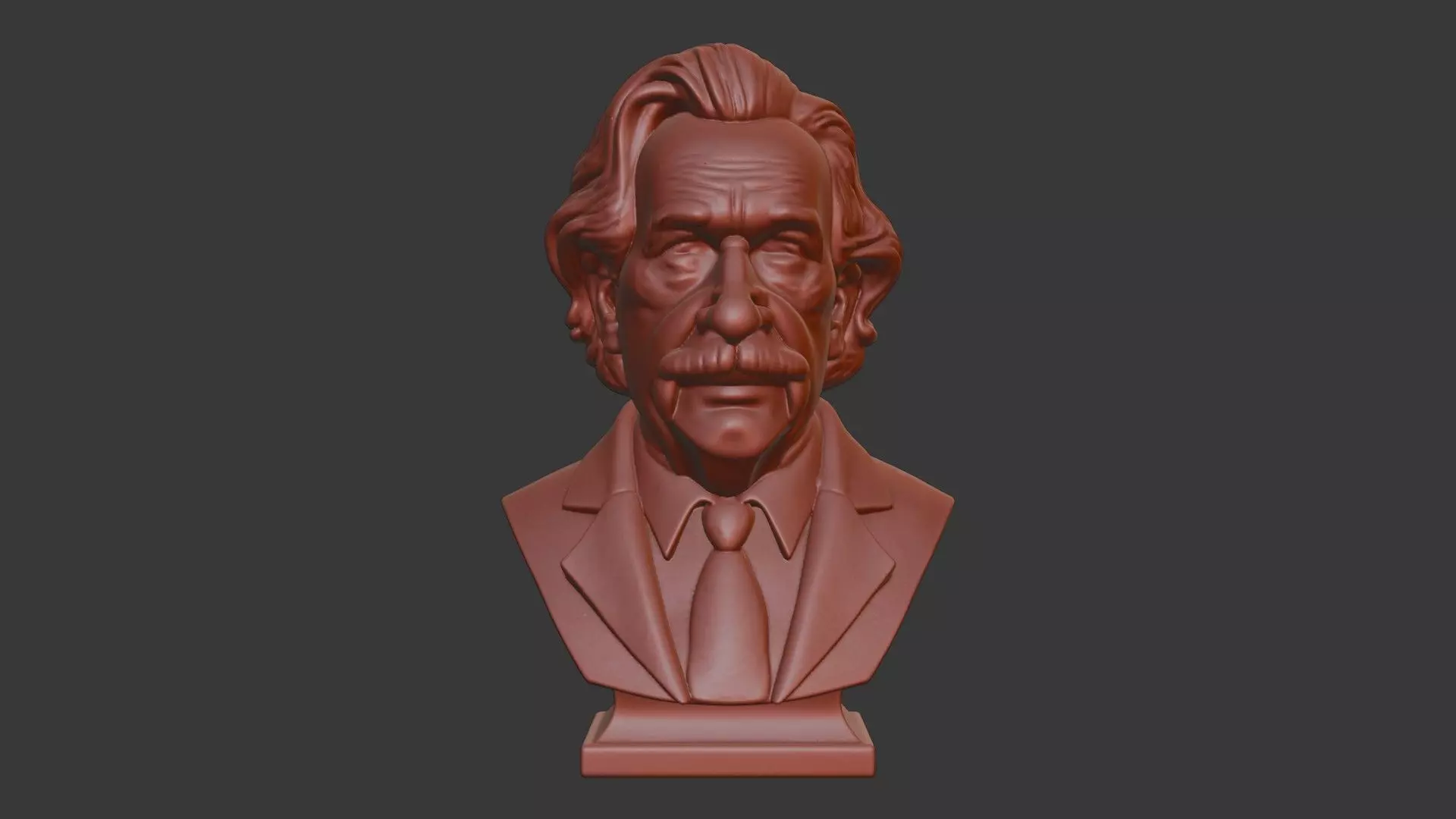 Albert Einstein Head Bust 3D Model - STL Printable Genius 3D print model_2