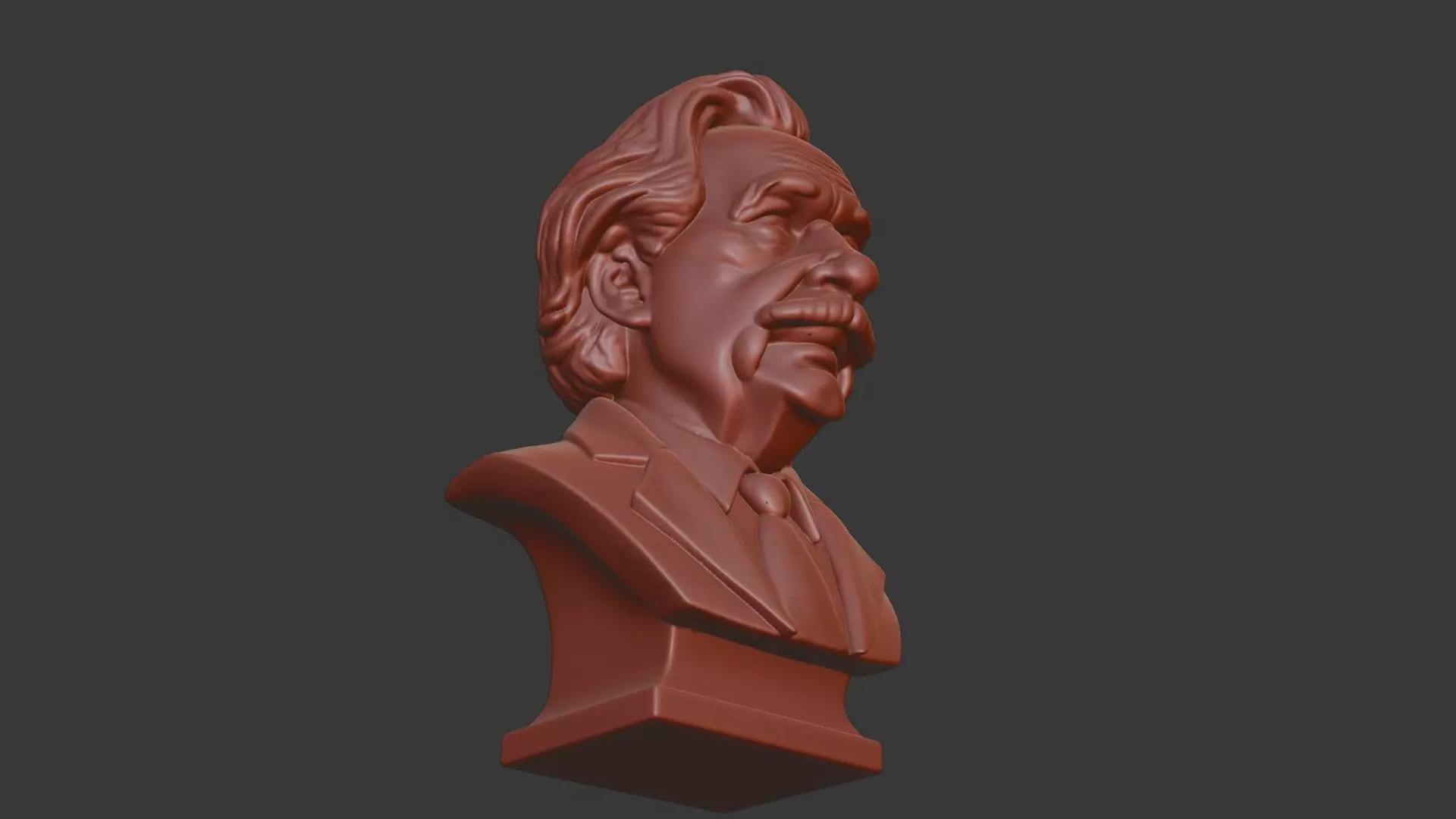 Albert Einstein Head Bust 3D Model - STL Printable Genius 3D print model_6