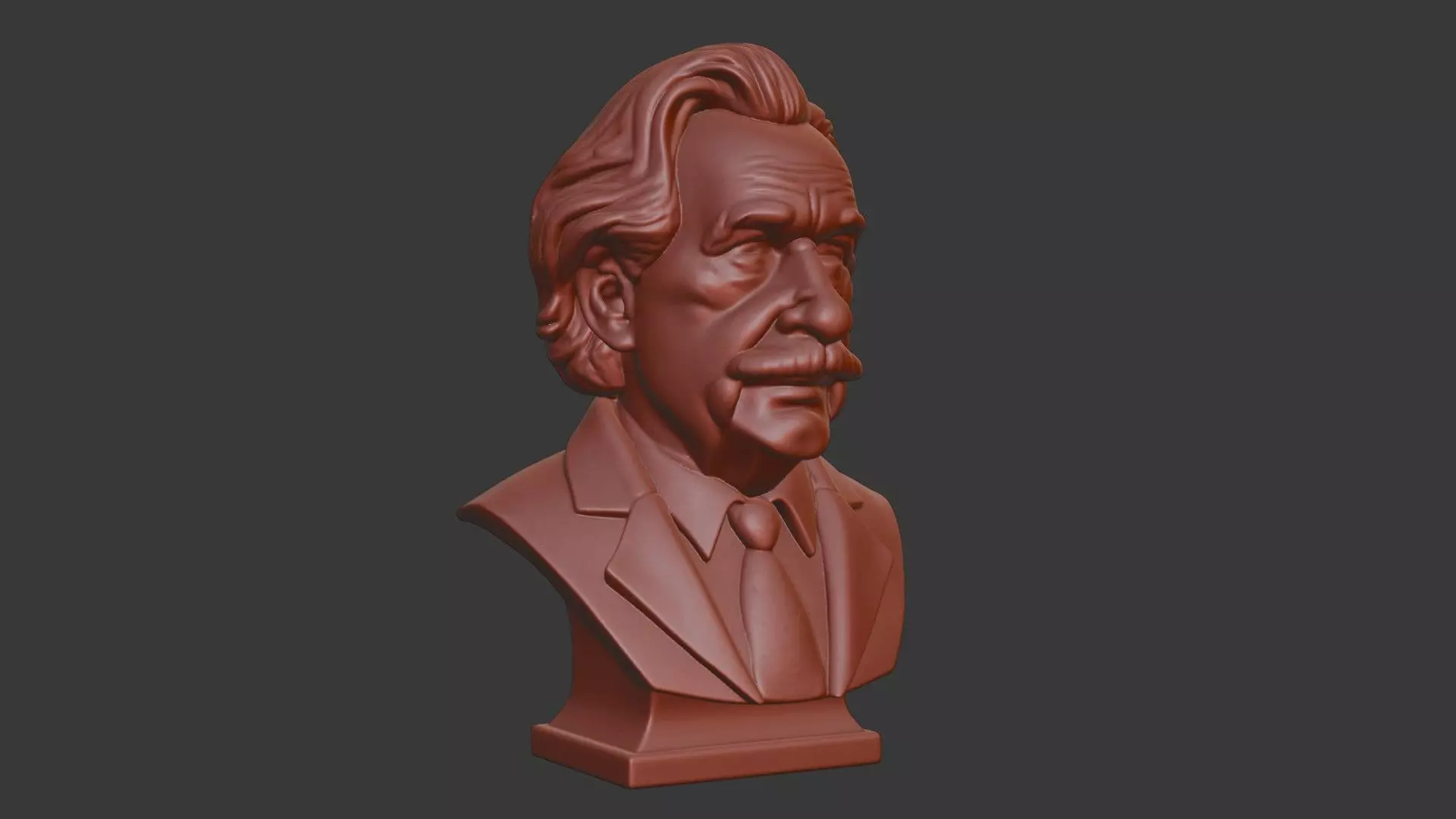 Albert Einstein Head Bust 3D Model - STL Printable Genius 3D print model_1